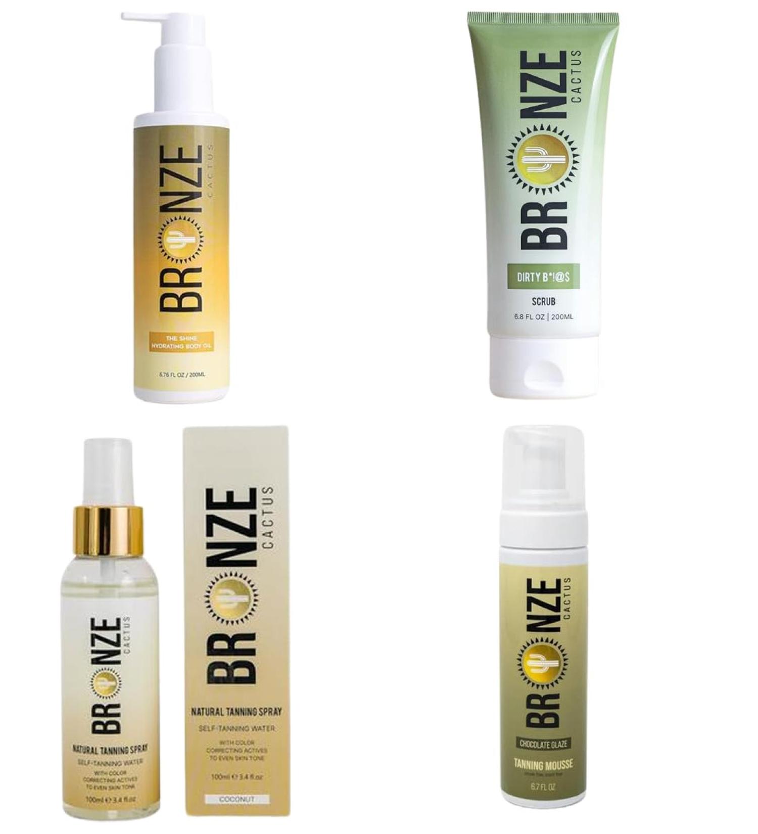 Achieve Your Perfect Glow: Tanning Mousse Hydrating Spray Exfoliating Scrub & Body Oil Bundle - Buy Online on GoSupps.com