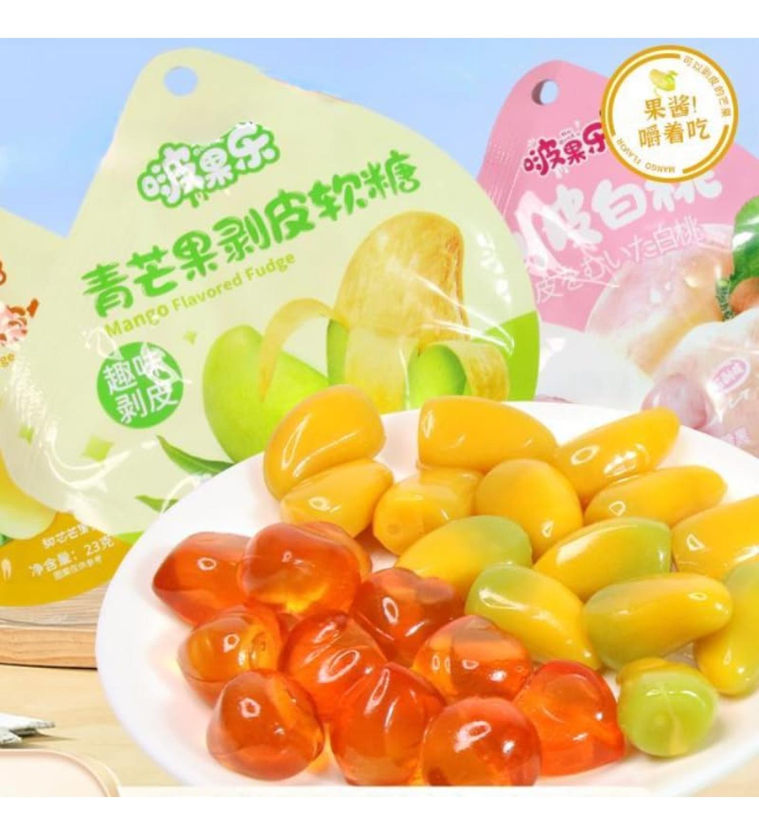 Peeling Fruit Juice Fudge Mixed white peach mango grape assorted fruit flavor soft candy chewing candy Instant desserts snack Wedding Candies Dim Sum Leisure snacks gift pack (Yellow Mango 24bag) Yellow Mango 24bag - Buy Online on GoSupps.com