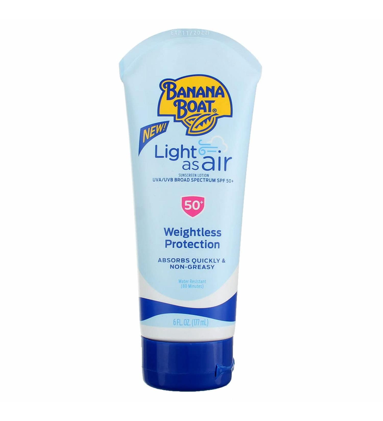 Banana Boat SPF 50+ Light as Air 6 oz Lotion (177ml) - Pack of 2 - Buy Online on GoSupps.com