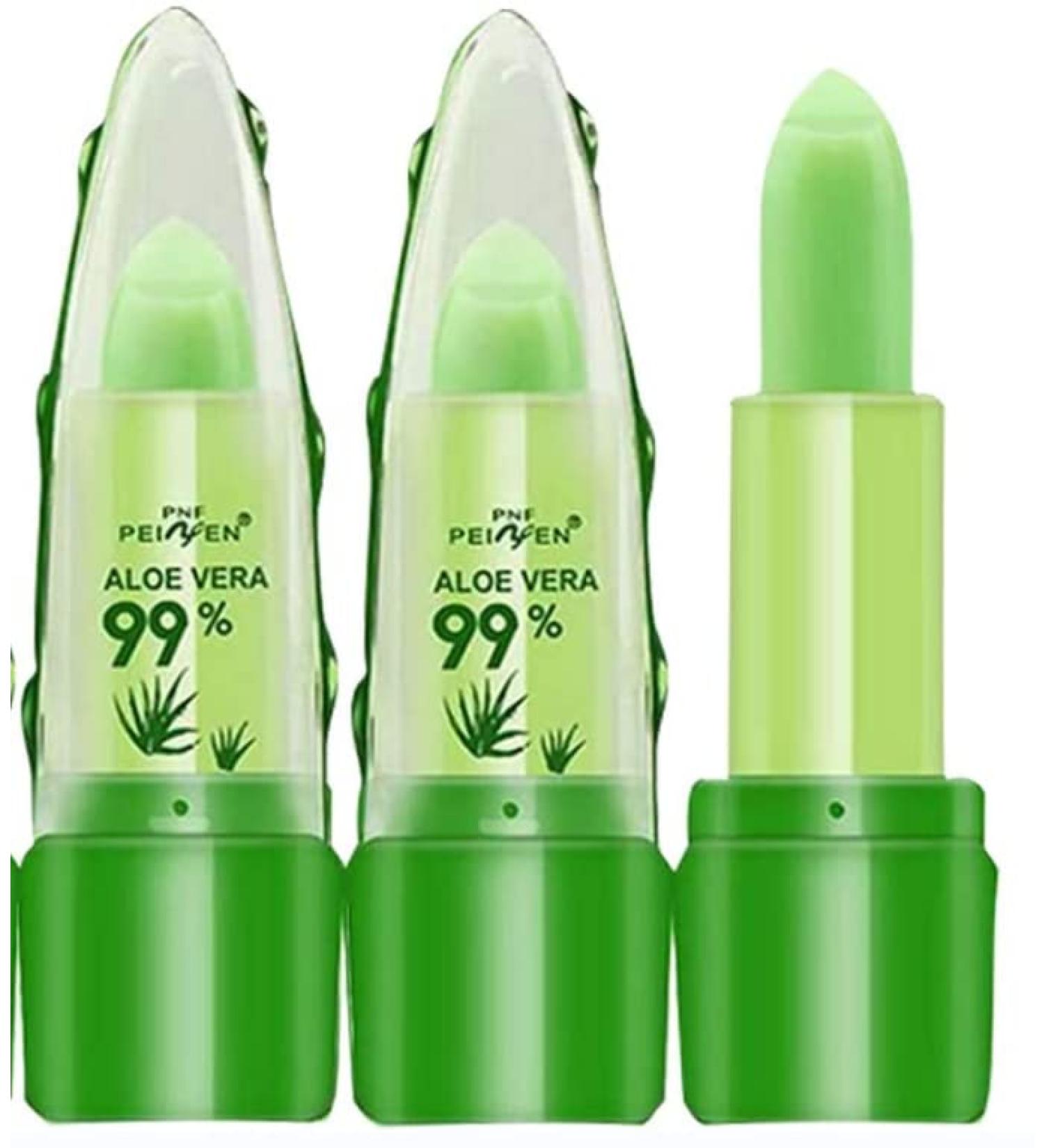 Aloe Vera Lip Balm Magic Colour Changing Lipstick Long Lasting Lip Balm Set Lips Moisturizer Aloe Vera Lip Stick for Women Girls (3 Pack) - Buy Online on GoSupps.com
