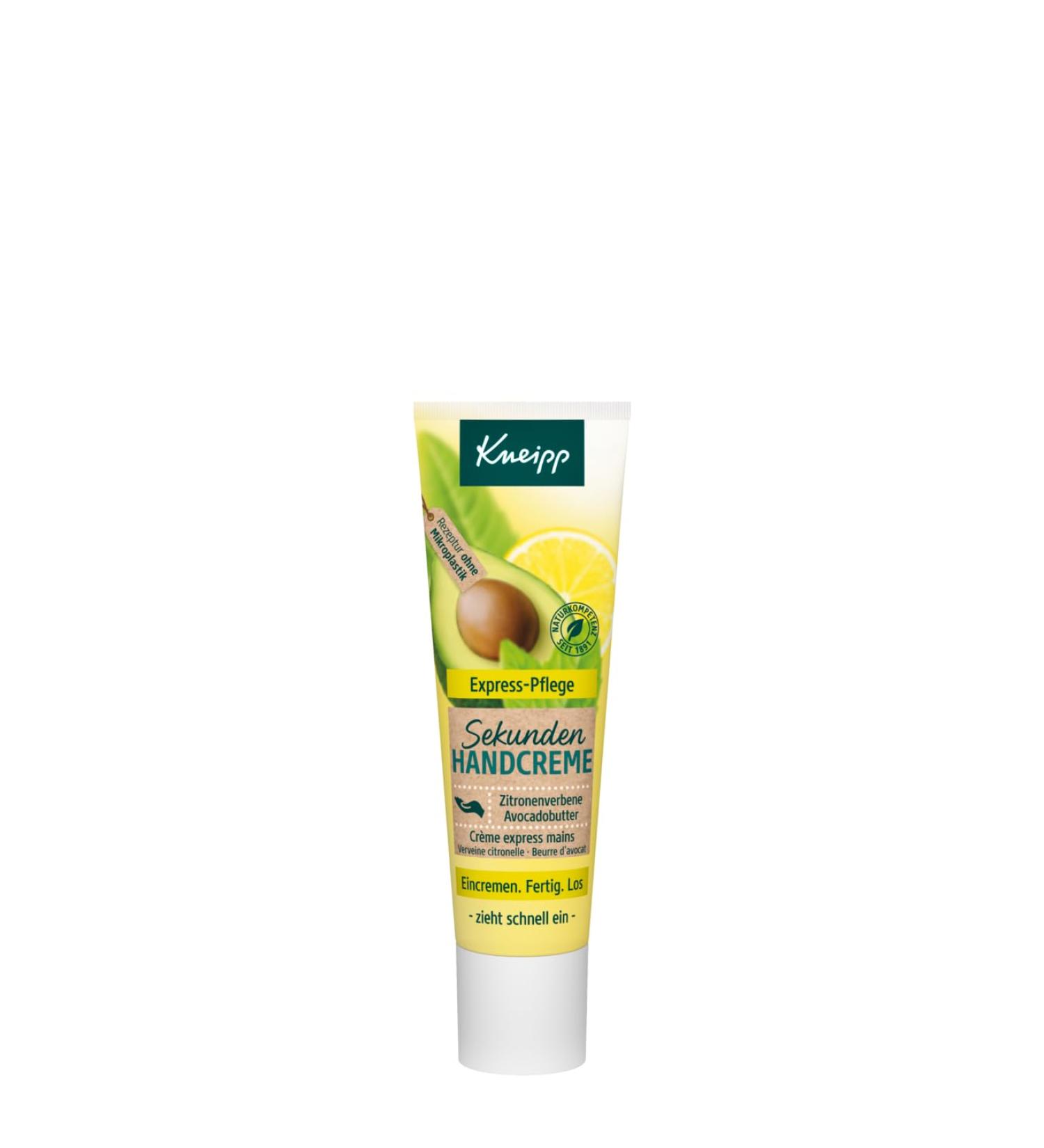 Kneipp Travel Size Hand Cream - Lemon Verbena & Avocado Velvet Soft Quick Absorption No Sticky Feel 20ml - Perfect for Soft Hands on the Go - Buy Online on GoSupps.com