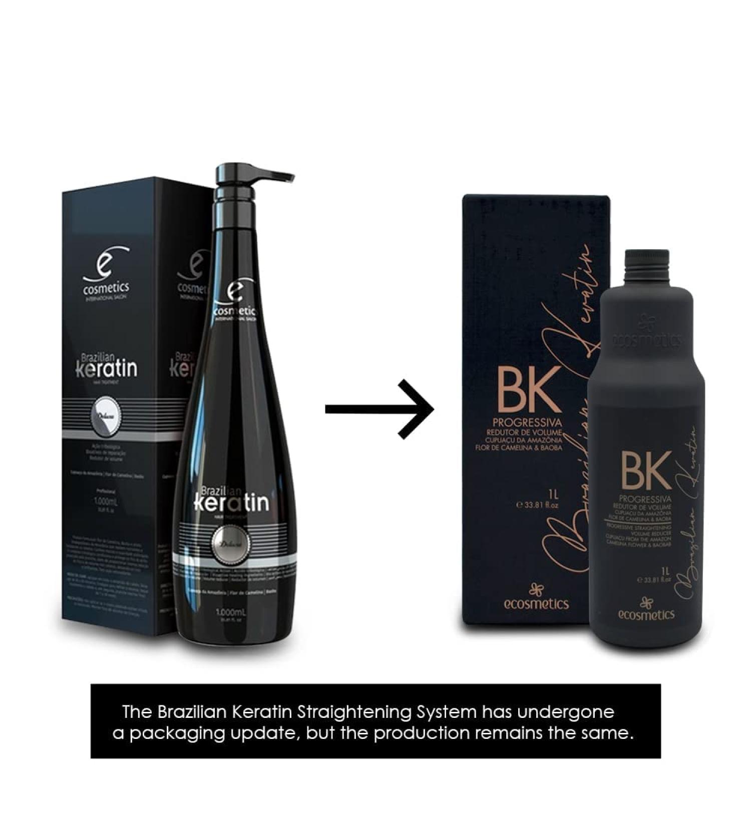 Ecosmetics Deluxe Brazilian Keratin Treatment 1L | Organic Semi Definite | Straightening & Smoothing System | 100% Straight Hair - Buy Online on GoSupps.com