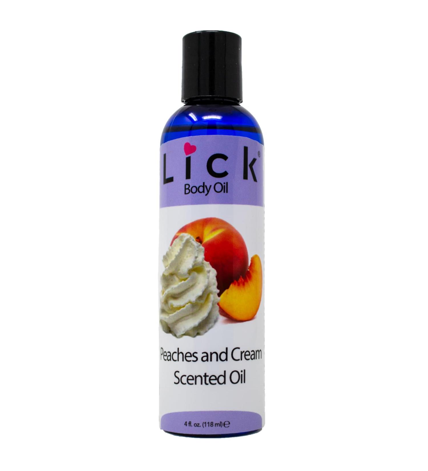 LICK Peaches and Cream Scented Body Oil - Vitamin E Moisturizer for All Skin Types Hydrating After Shower Oil Antioxidant Aromatherapy - Buy Online on GoSupps.com