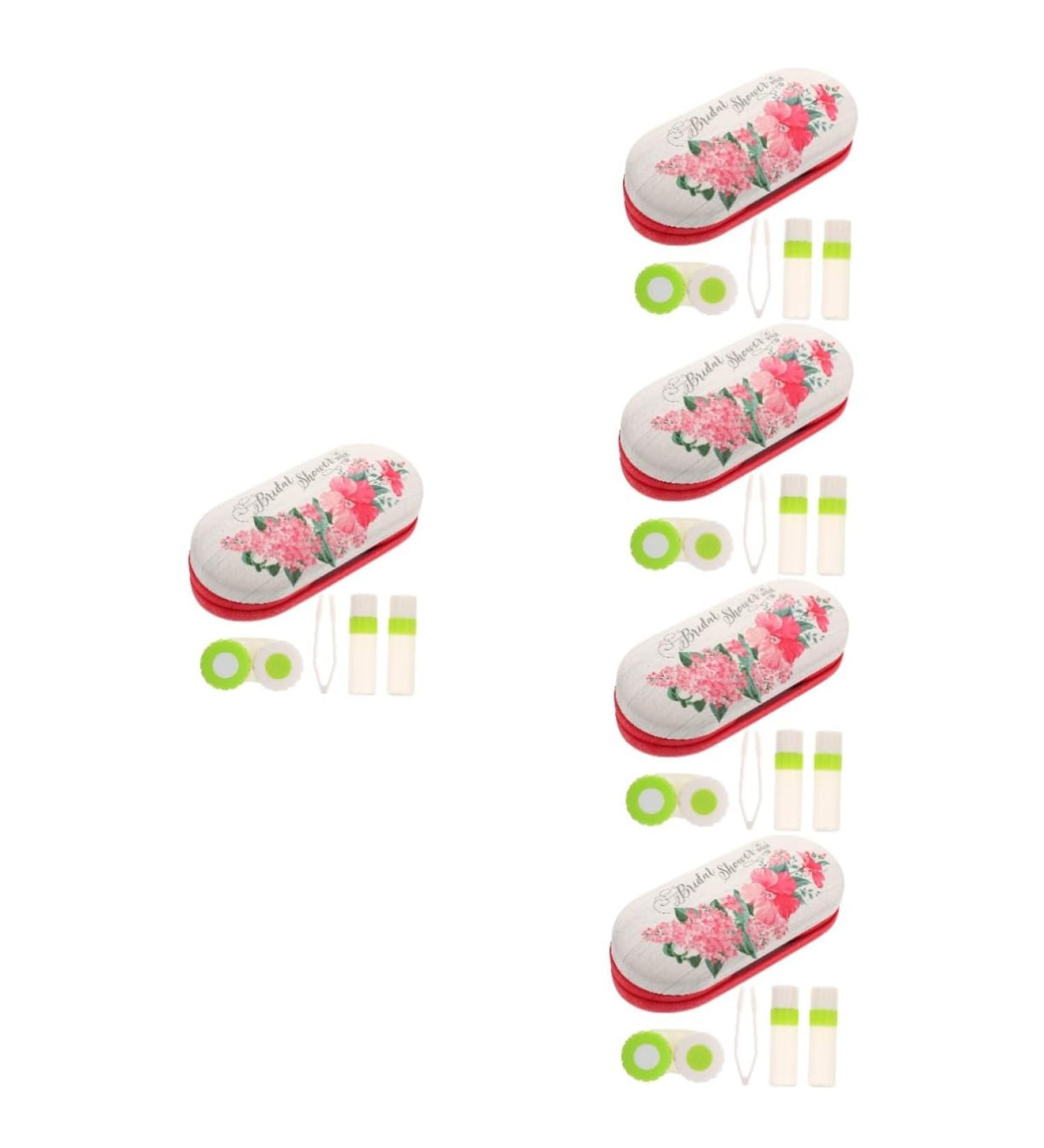 Gatuida Double-Layer Glasses Case - Pink Tinted Sunglasses & Contact Lens Storage Box | Travel-Friendly & Flocked Cloth Design - Buy Online on GoSupps.com