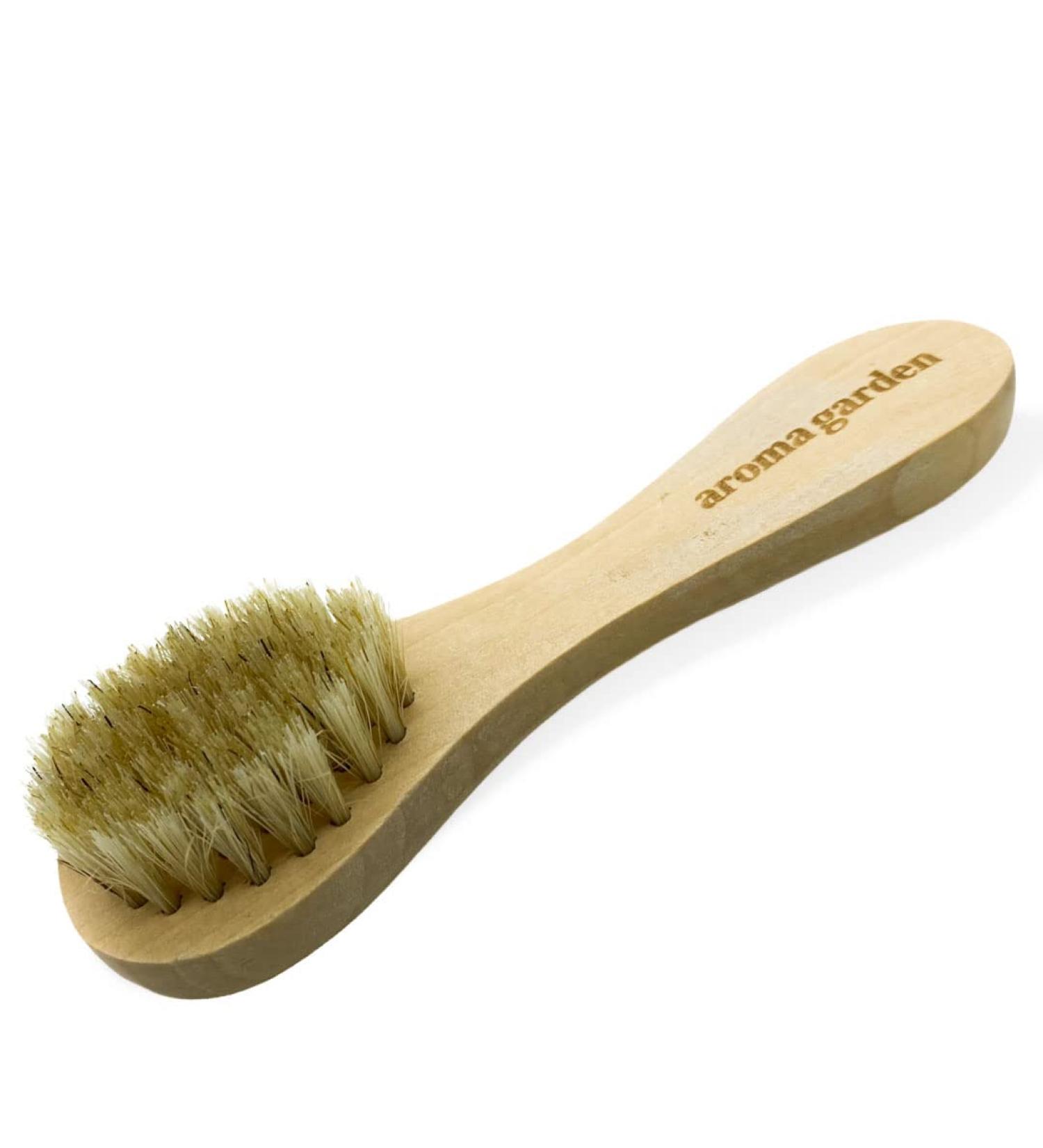 Natural Wild Boar Bristle Face Brush with Grasswood Handle - Exfoliate Cleanse & Massage for Baby Hair - Ideal for Daily Use - Buy Online on GoSupps.com