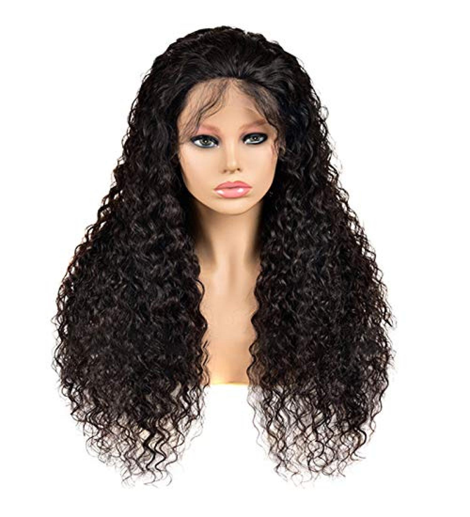 Real Hair Front Lace Wigs for Women | 30-Inch Natural Curly Heat-Resistant Fiber Wigs with Baby Hair - Buy Online on GoSupps.com