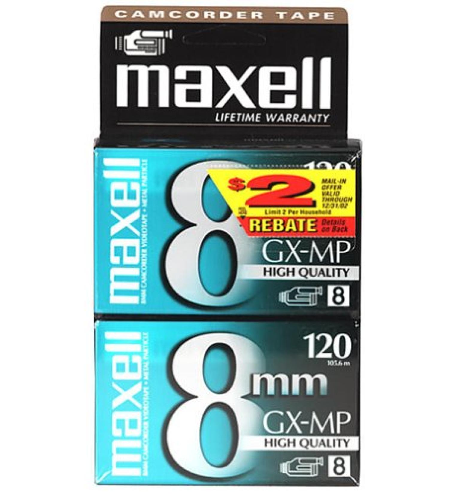 Maxell P6-120 GX-MP High Quality Camcorder Tapes, 2 Pack