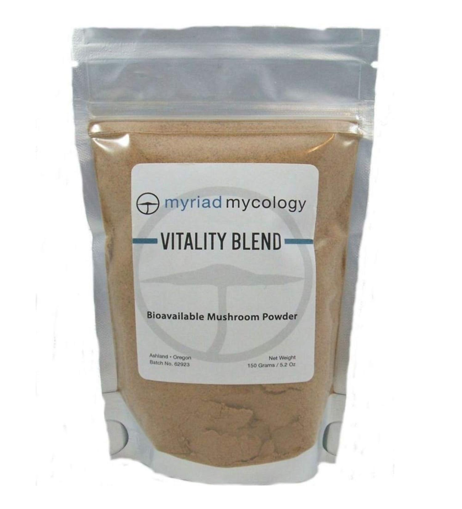 Myriad Mycology Vitality Blend - 10 Medicinal Mushroom Powders 5.2oz/150g - Lions Mane, Cordyceps, Reishi, Chaga, Maitake, Shiitake & More - Pack of 1 - Buy Online on GoSupps.com