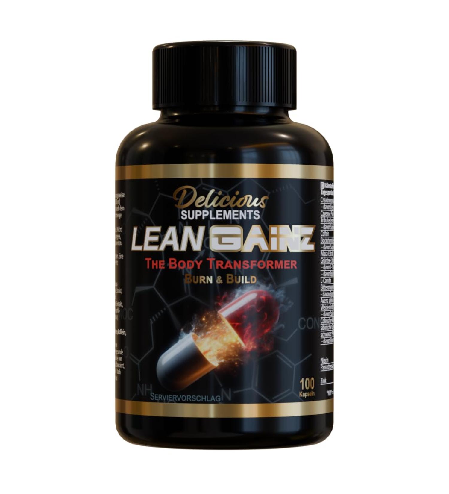 Lean Gainz - All-in-One Muscle Builder & Strength Enhancer - 100 Capsules for Performance & Diet Support - Worldwide Shipping - Buy Online on GoSupps.com