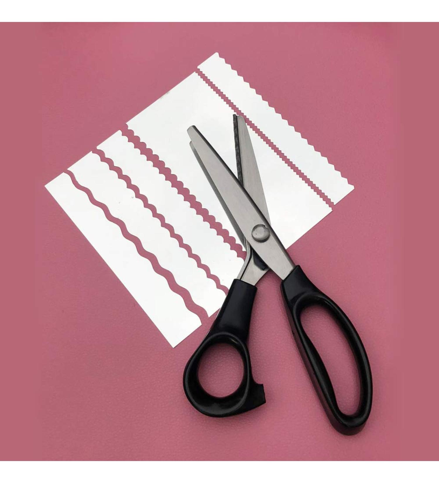 Stainless Steel Fabric Paper Pinking Craft Scissors - Zig Zag Serrated Edges - 4mm Size - for Embroidery, Sewing, and Upholstery - Buy Online on GoSupps.com