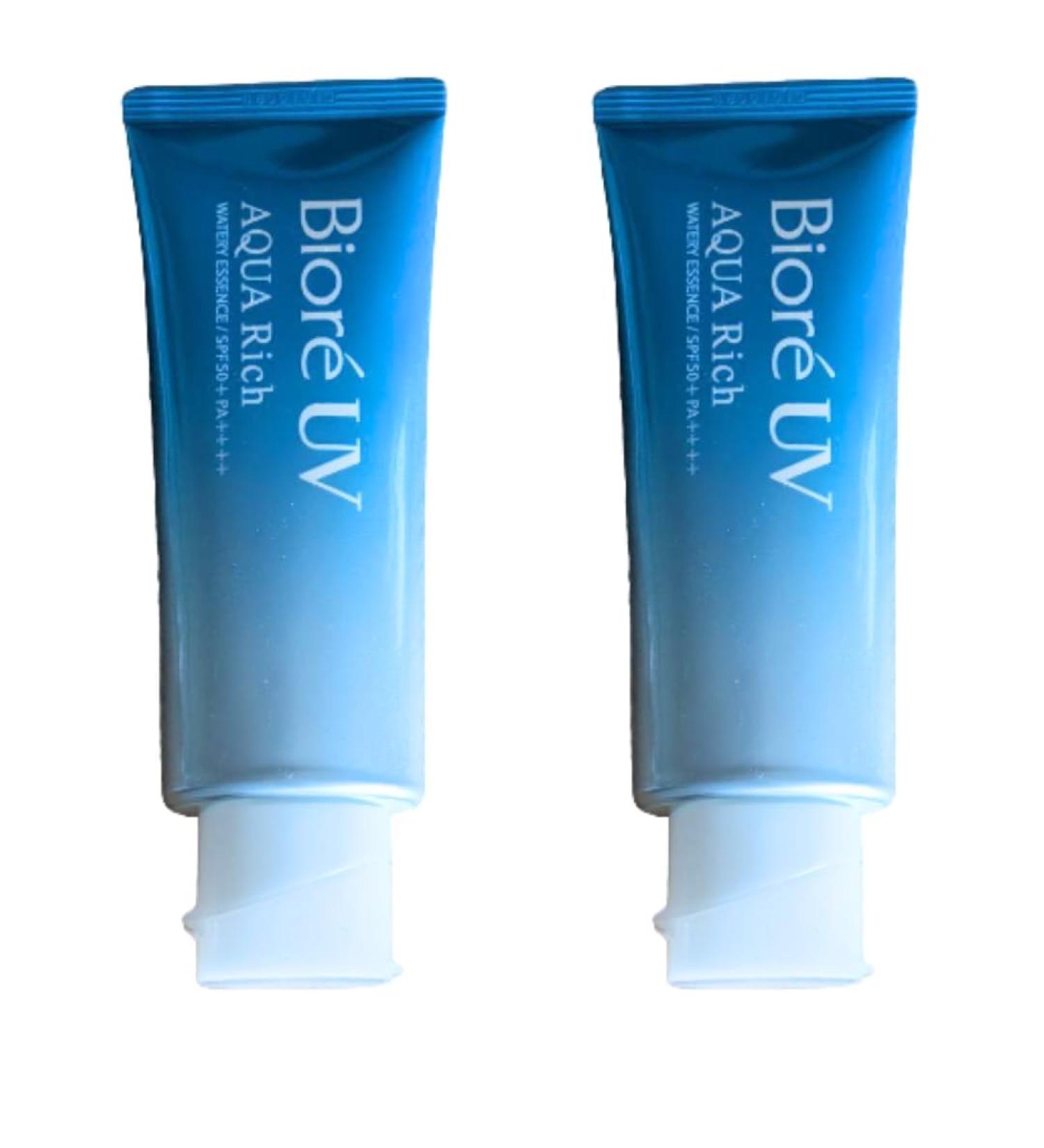 Biore AQUA Rich Watery Essence Set of 2 - 2.46oz (70g) | Hydrating Sunscreen for All Skin Types | International Shipping Available - Buy Online on GoSupps.com