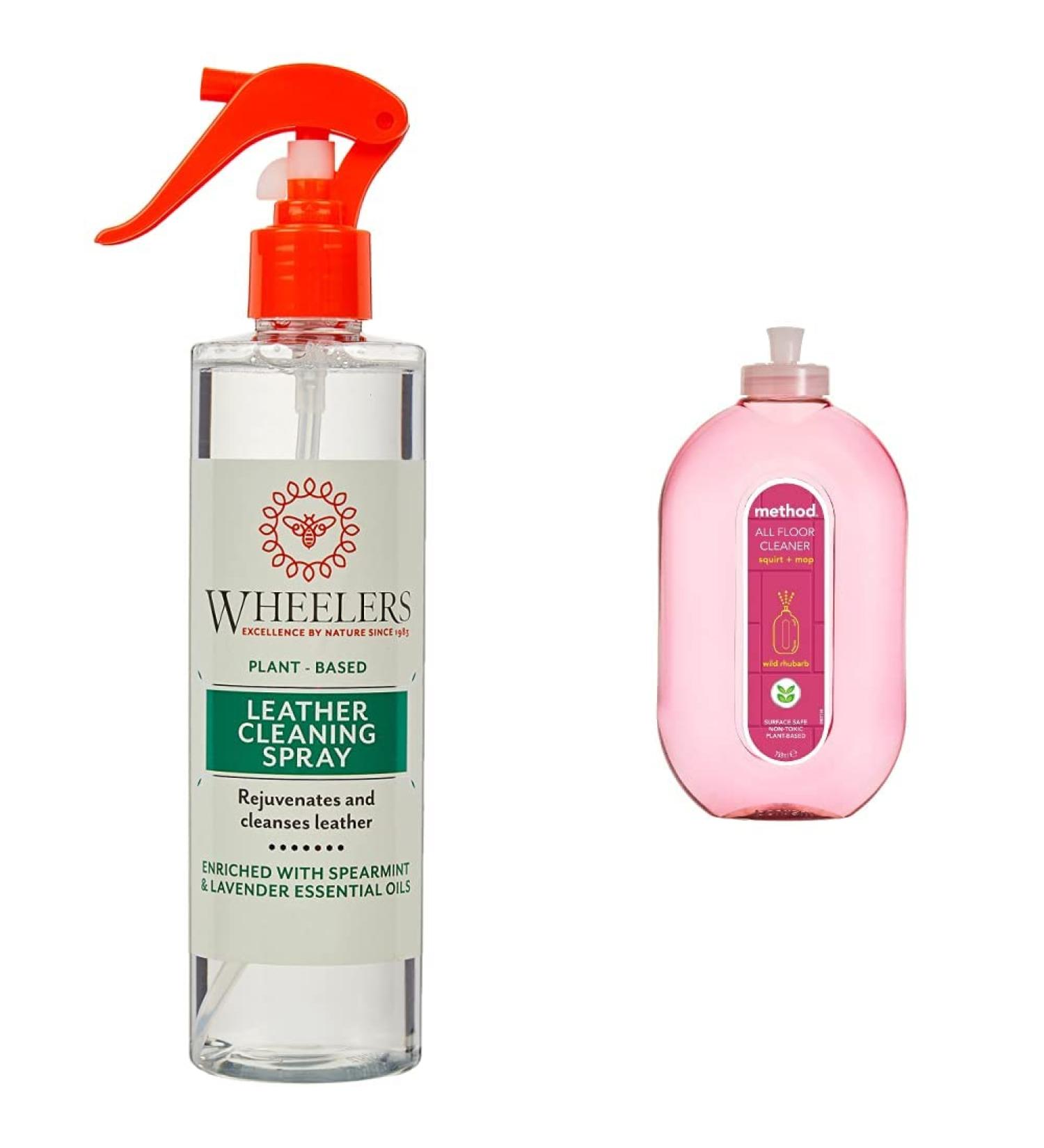 Wheelers Leather Cleaning Spray 300ml & Method Floor Cleaner Wild Rhubarb 739 ml Leather Cleaning Spray 300ml + Floor Cleaner Wild Rhubarb 739 ml - Buy Online on GoSupps.com