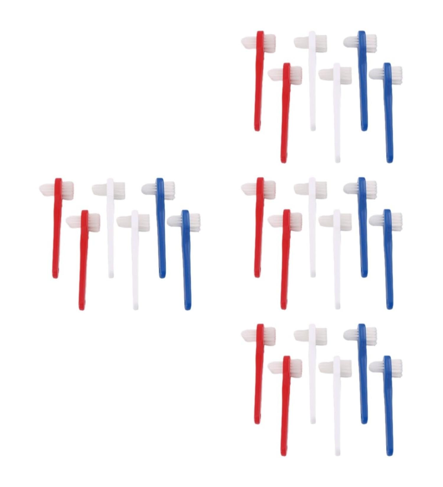 Gleavi 24 StK Double-Headed Toothbrush - Best Hard Toothbrush for Adults | Travel Holder for False Teeth & Prosthetic Cleaning | Word of Mouth Recommended - Buy Online on GoSupps.com