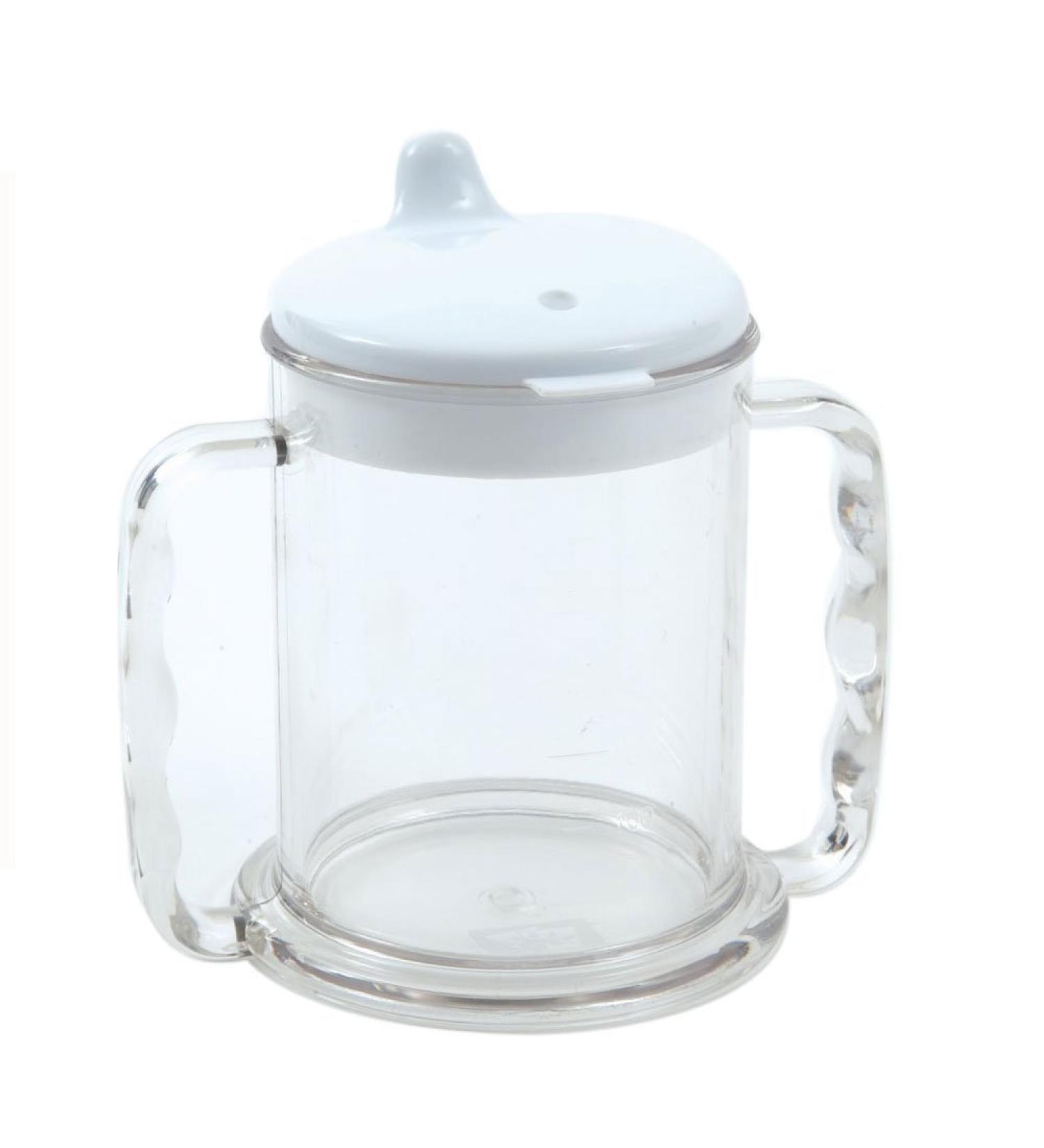 NRS Healthcare Wide Base Two Handled Mug with Lid - Easy Grip Design - Buy Online on GoSupps.com