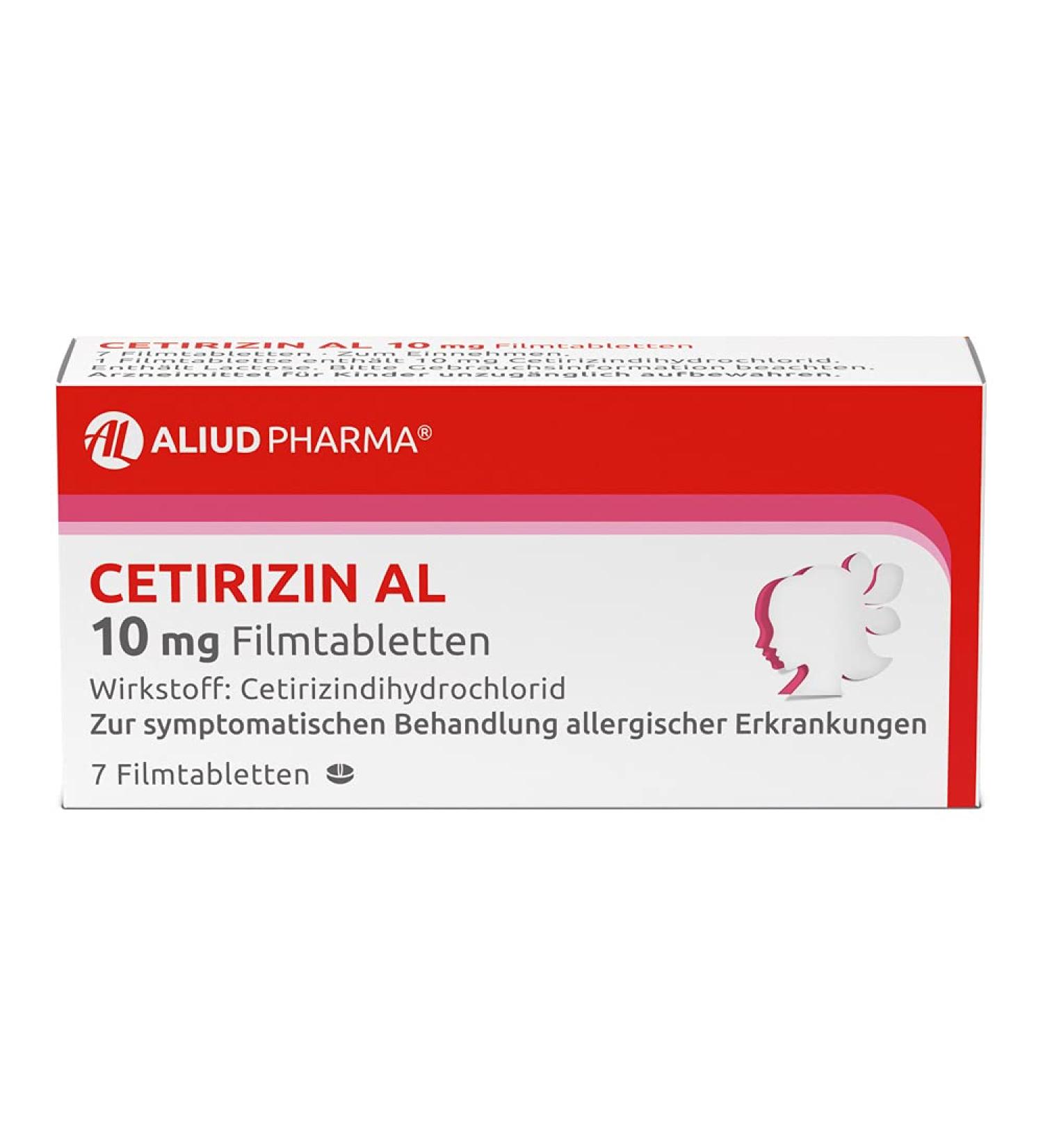 ALIUD PHARMA Cetirizine AL 10 mg - Antiallergic Relief for Allergic Rhinitis | 7 Tablets for International Shipping - Buy Online on GoSupps.com