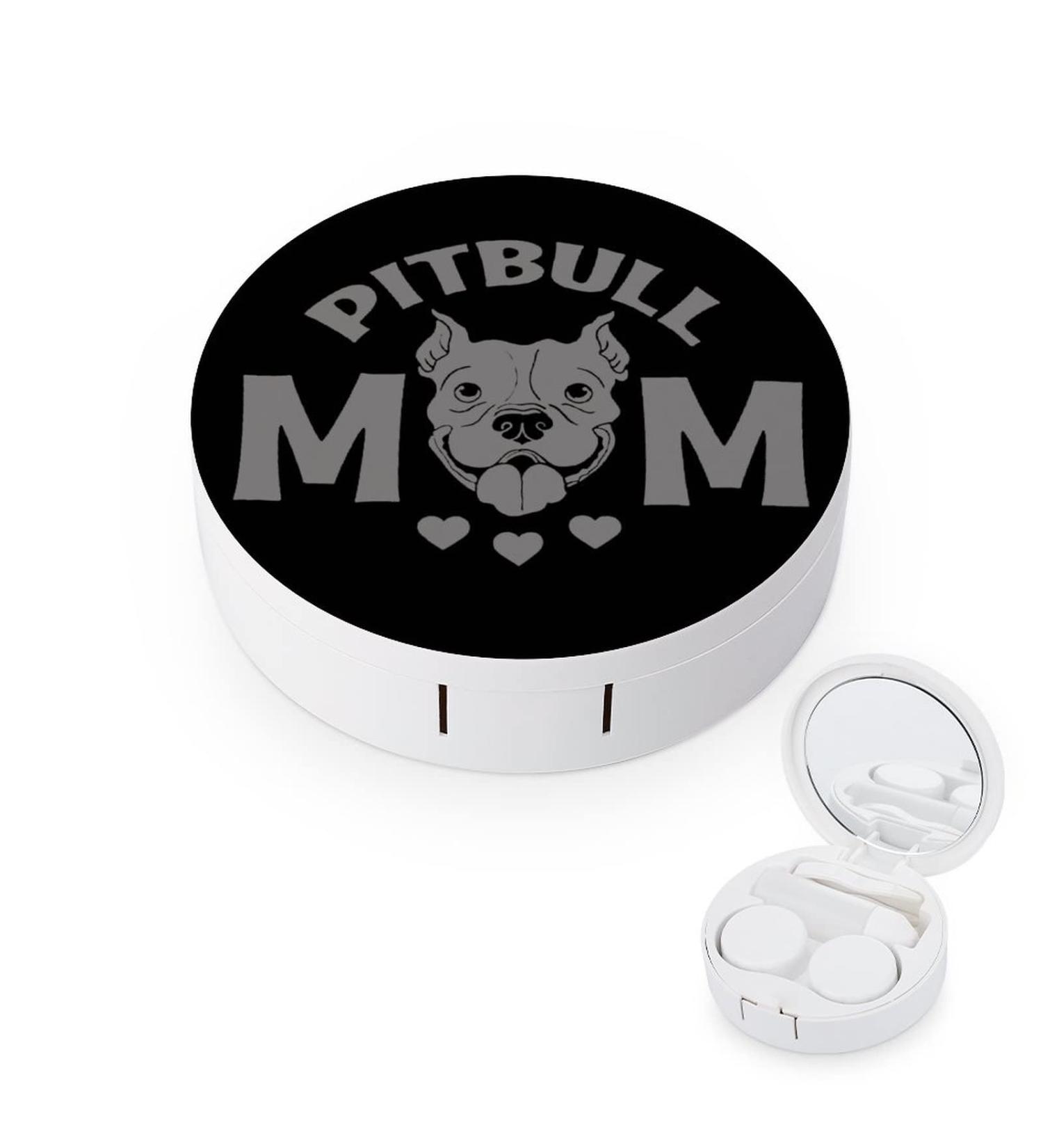 Pitbull Mom Contact Lens Case | Cute Portable Kit with Mirror - Perfect for Animal Lovers - Buy Online on GoSupps.com
