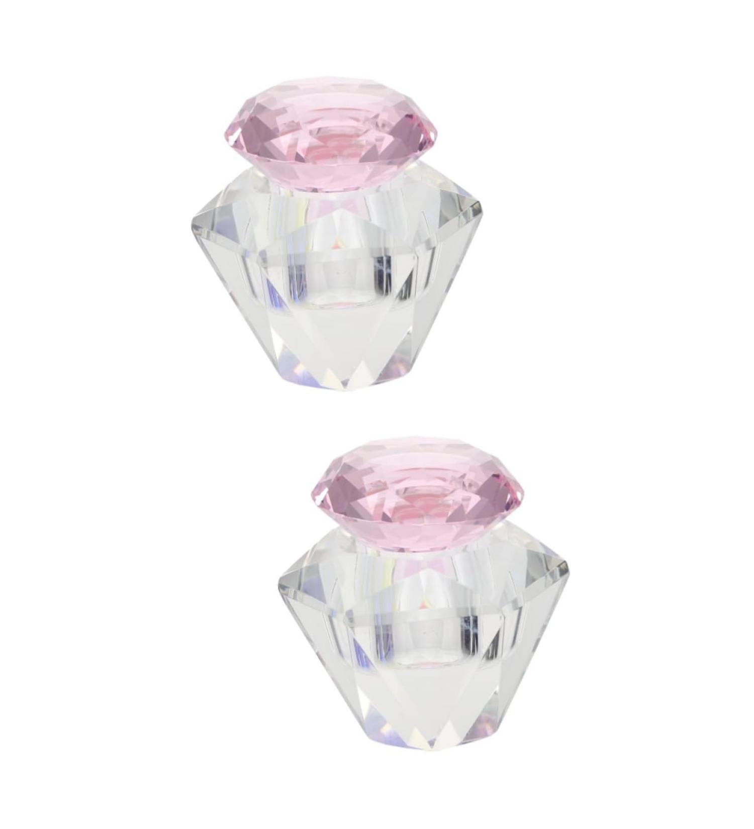 POPETPOP 2 Pcs Nail Art Crystal Cup Nail Cup Clear Nail Polish Dappen Cup Acrylic Nail Dappen Dish Transparent Nail Polish Glass Nail Clear Stand White Crystal Pink Nail Powder 5.5x5.5cmx2pcs Pinkx2pcs - Buy Online on GoSupps.com