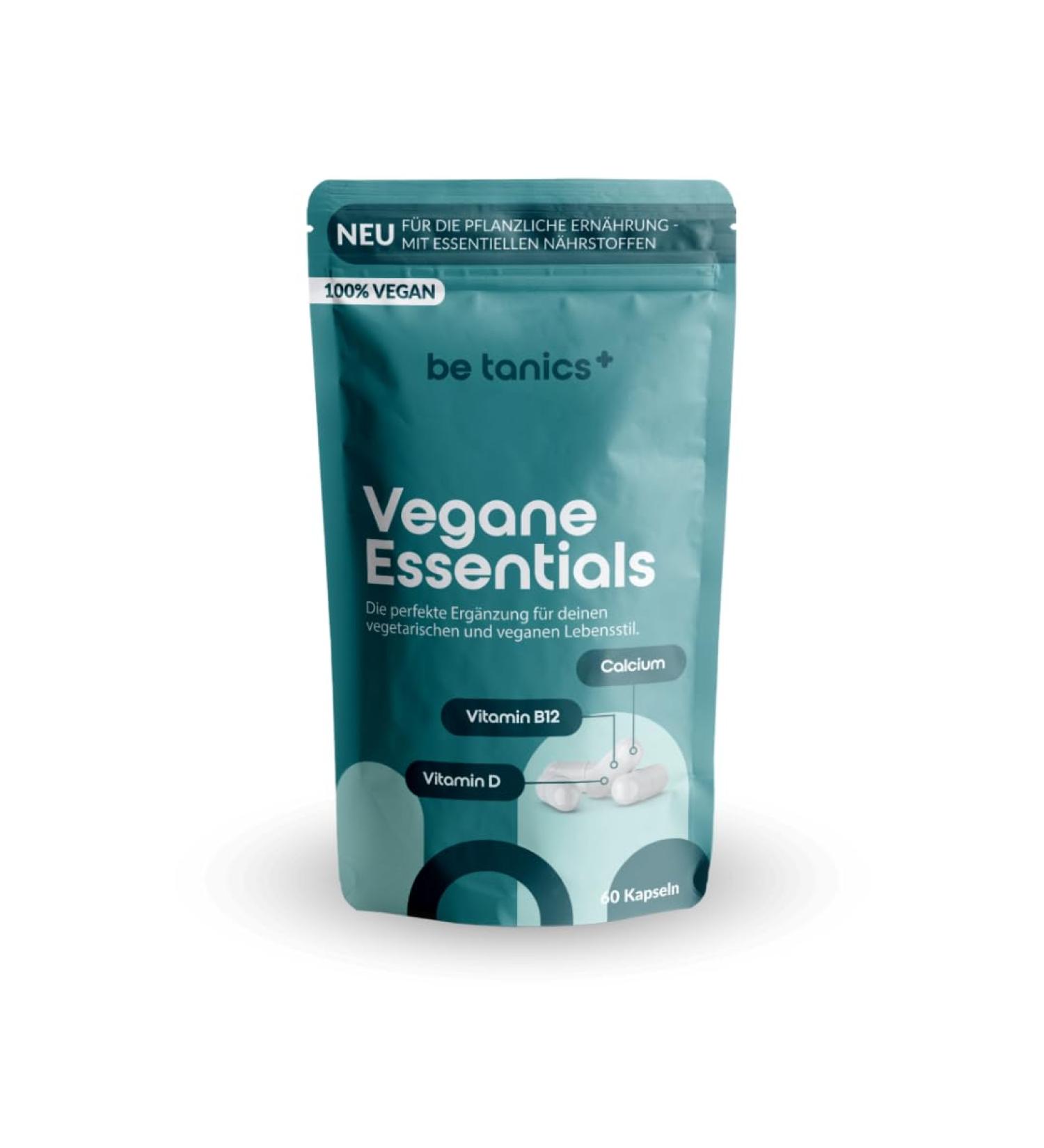 Be Tanics Vegan Essentials - 60 Capsules | Dietary Supplements for Vegan & Vegetarian Lifestyle | Vitamins & Minerals for Optimal Health - Buy Online on GoSupps.com
