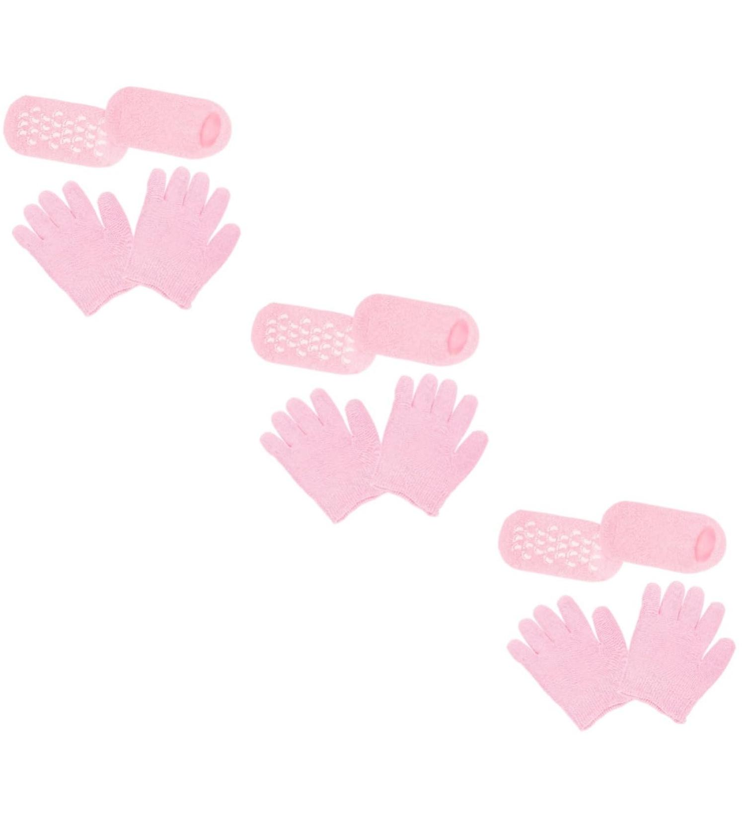 ULTECHNOVO 3 Sets Moisturizing Gloves & Socks Dry Cracked Gloves Socks Men Hand Caring Gloves Sleeping Glove Overnight Dry Hands Spa Gloves Pink Lotion Polyester and Gel Foot Mask Dryness Man - Buy Online on GoSupps.com