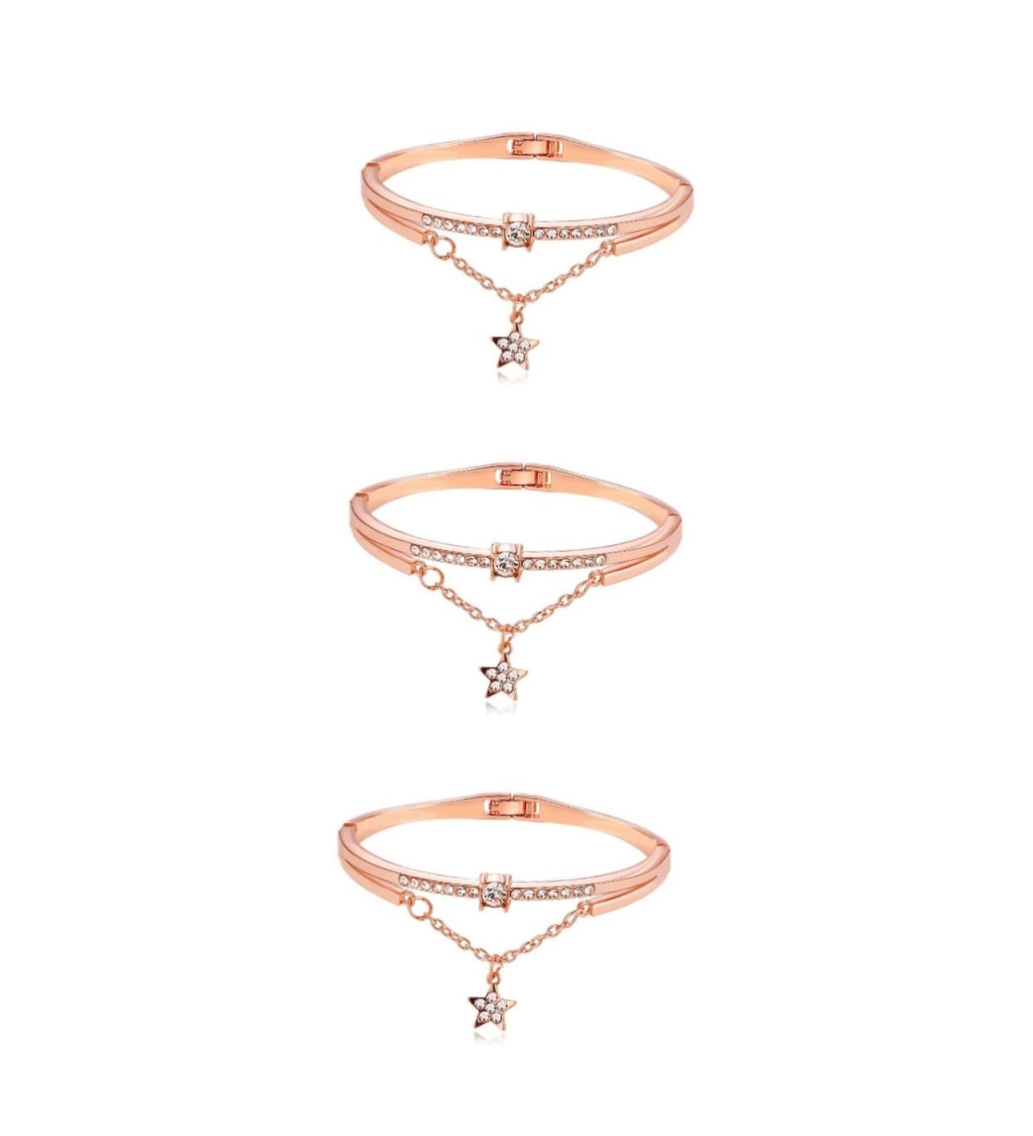 Mobestech 3pcs Moon Bracelet Star Cuff Bracelet Rose Gold Bracelet Women Bracelets Crystal Pendants Star Hand Jewelry Crystal Bracelets Sun Retro Chain Bracelet Gem Miss Silver Bracelet Rose Goldx3pcs 19.5*1.2cmx3pcs - Buy Online on GoSupps.com