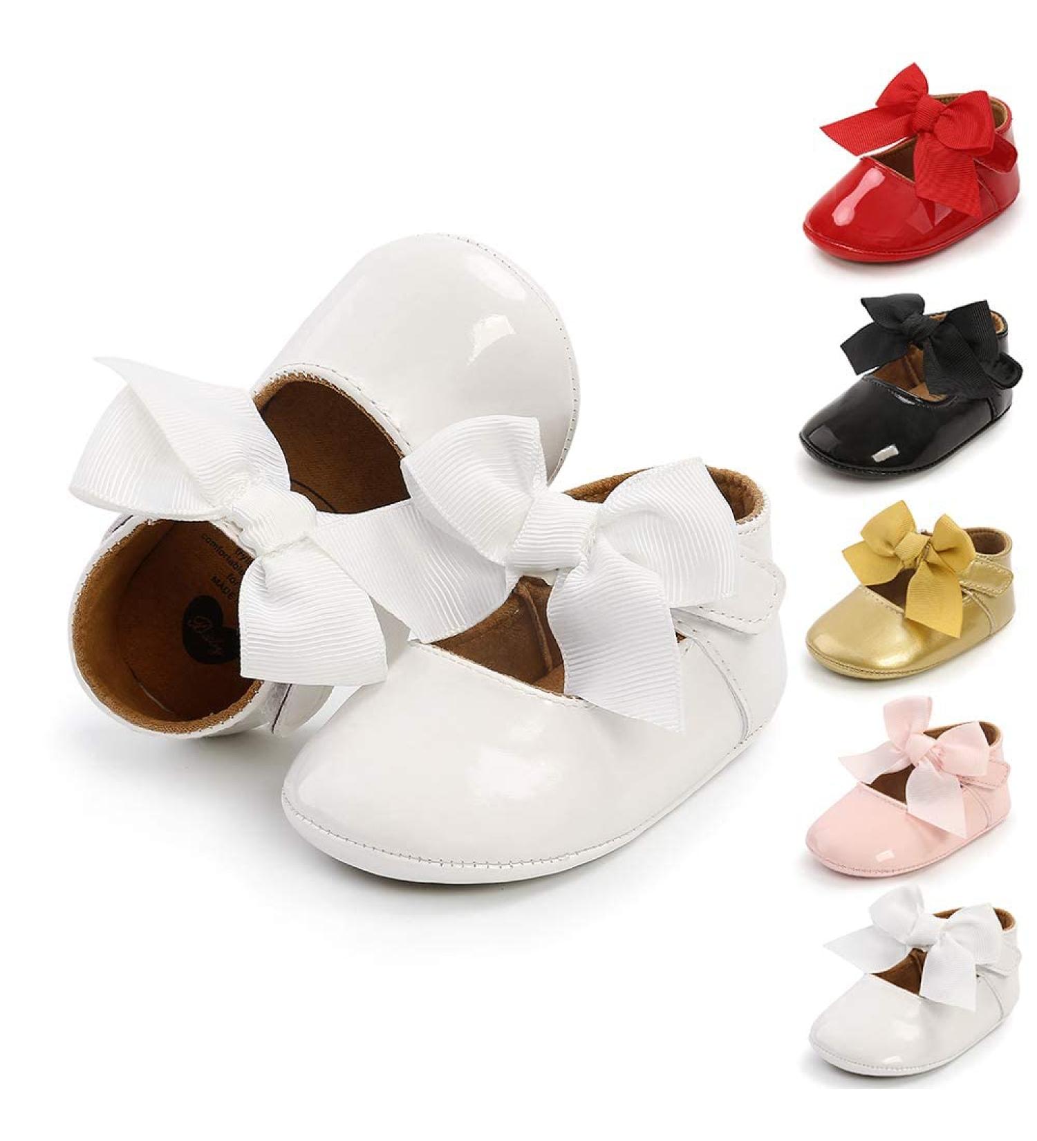 Sonsage Infant Baby Girls Bowknot Mary Jane Soft Anti-Slip Princess Flats 12-18 Months - White - Buy Online on GoSupps.com