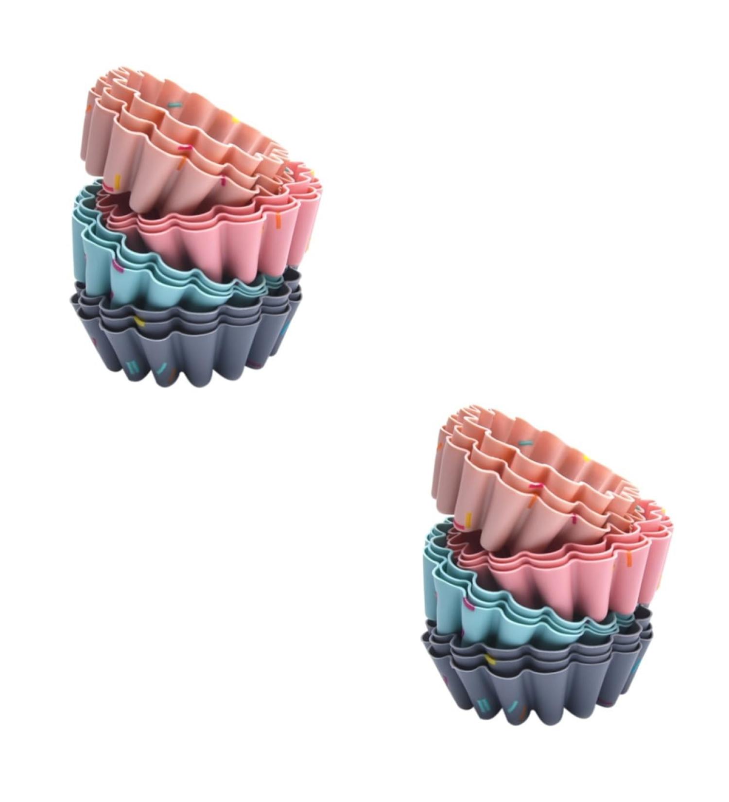 Alipis 24 Pcs Silicone Muffin Cup Packing Paper Silicone Baking Cup Mini Baking Gadgets Pudding Cake Stand 7.5X6.3CMx2pcs Assorted Colorx2pcs - Buy Online on GoSupps.com