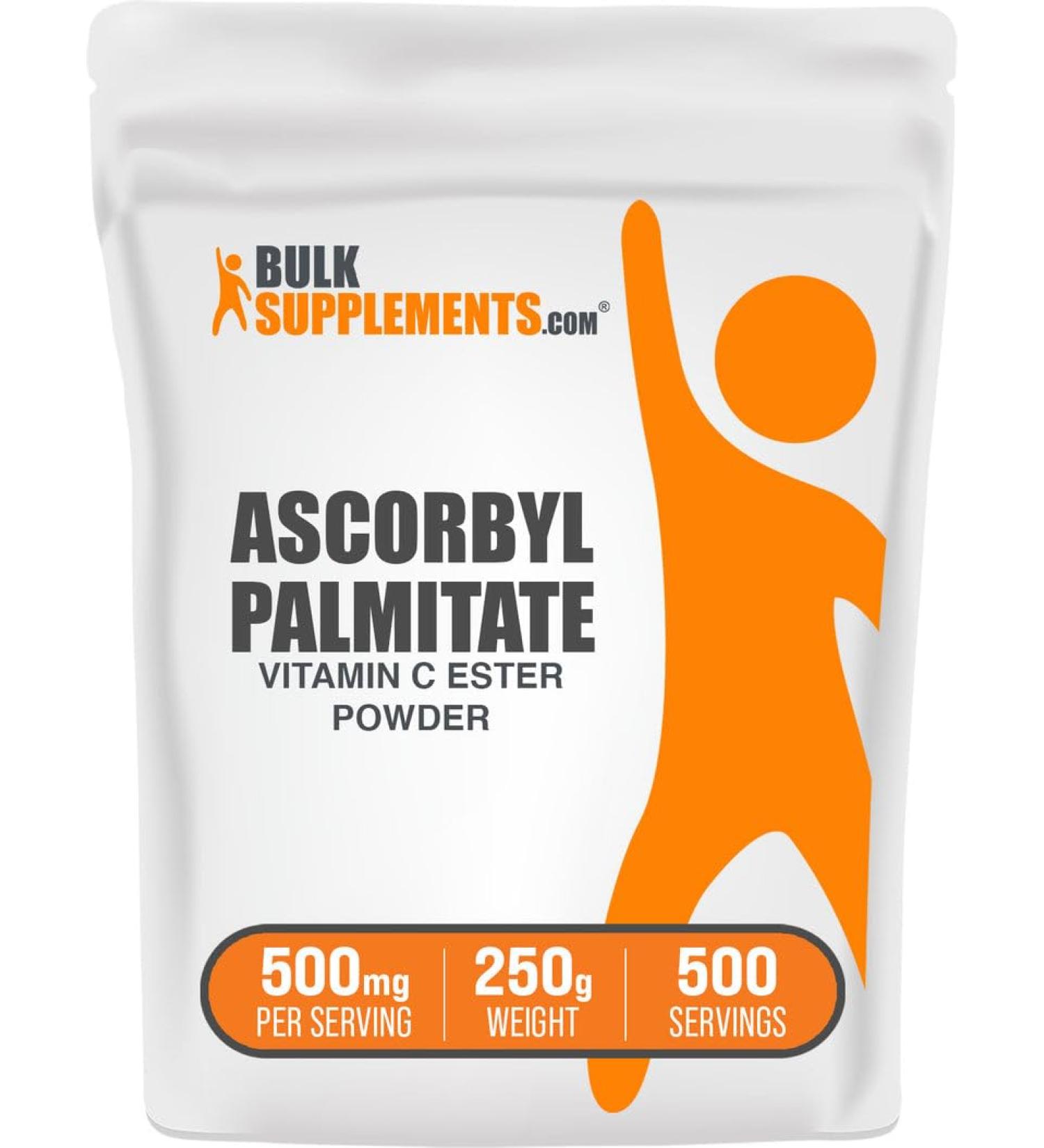 BulkSupplements.com Ascorbyl Palmitate Powder - Vitamin C Ester Vitamin C Supplement - Gluten Free 500mg per Serving 250g (8.8 oz) (Pack of 1) 250 Gram (Pack of 1) - Buy Online on GoSupps.com