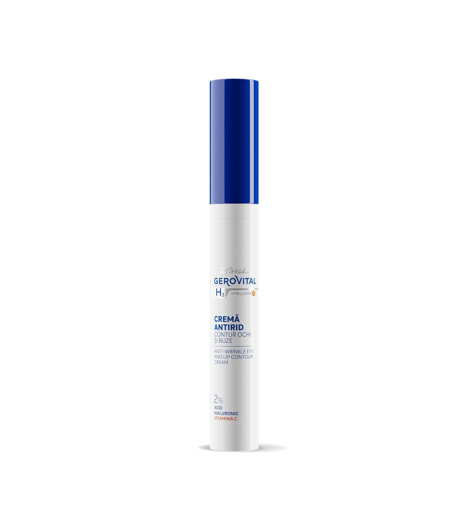Gerovital H3 Hyaluronic C Anti Wrinkle Eye & Lip Contour Cream - Buy Online on GoSupps.com