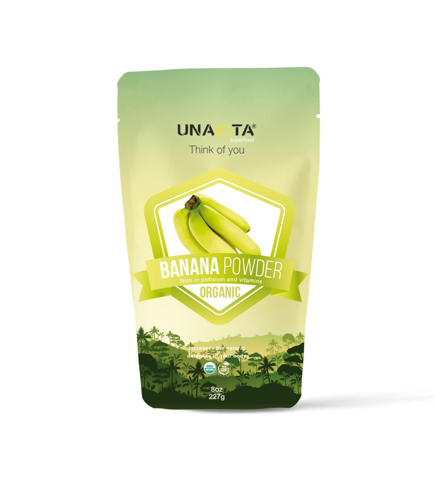 Unakita Organic Banana Fruit Powder - Pure and Natural Superfood Supplement - Buy Online on GoSupps.com