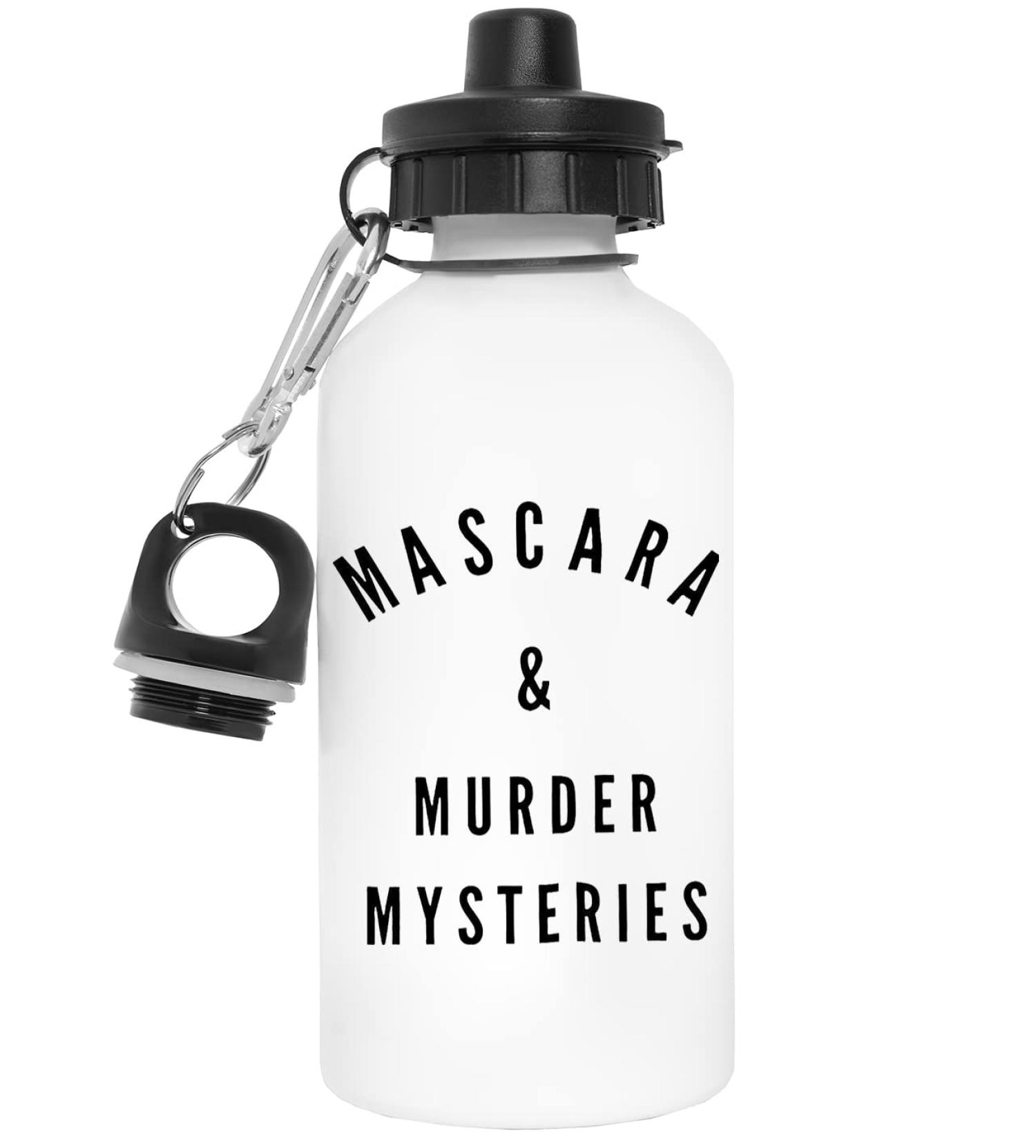 BIOCLOD Murder Mysteries Crime Lover Mascara Reusable White Aluminium Water Bottle Reusable White Water Bottle
