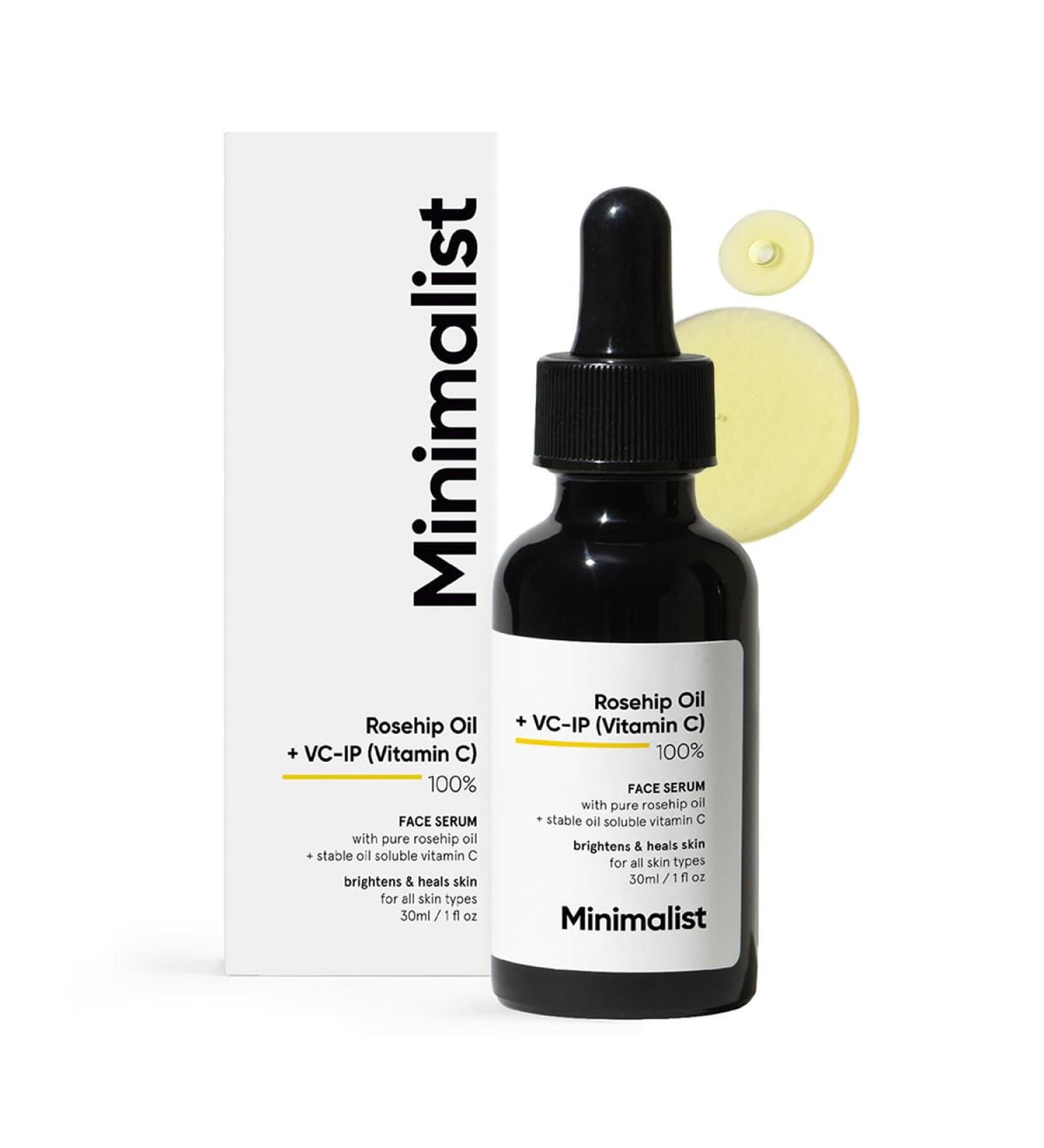 Minimalist Rosehip Oil with Vitamin C for Anti Aging & Glowing Skin | Fades Acne Marks & Scars & Reduces Photoaging | Pure & Cold Pressed | For Women & Men | 1 Fl Oz / 30 ml - Buy Online on GoSupps.com