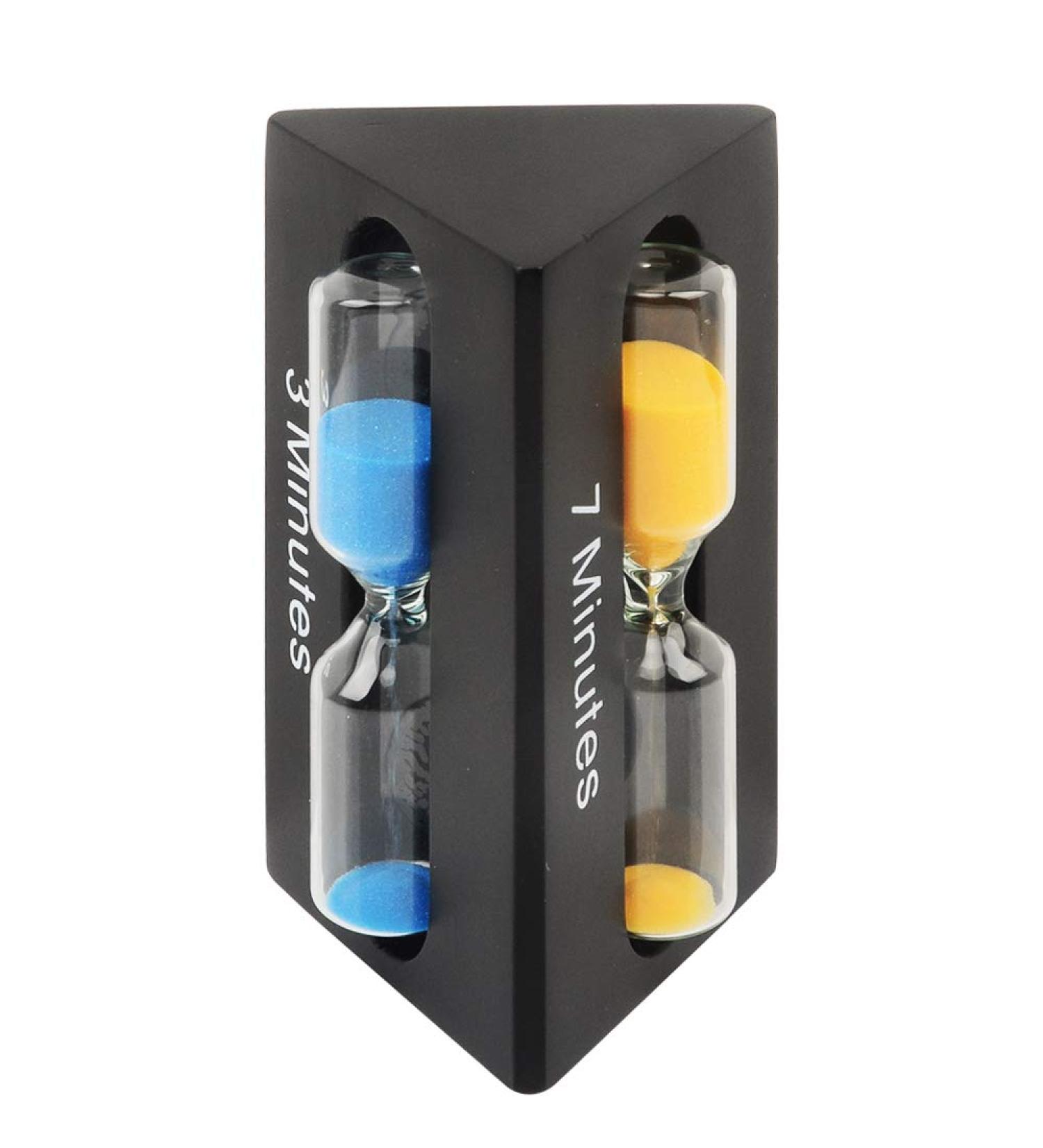 Buy Fancyus Black Wooden Triangle Hourglass Toothbrush for Kids 3/5/7 Minute Timer International Shipping Available - Buy Online on GoSupps.com
