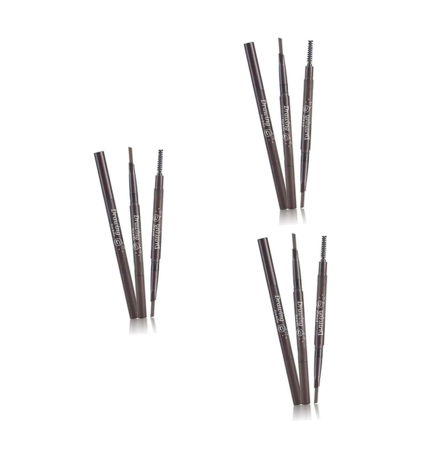 Beavorty 3pcs 2 1 rotate eyebrow pencil eyebrow pencils eyebrow filler brow brush Coffee eyebrow pencil - Buy Online on GoSupps.com