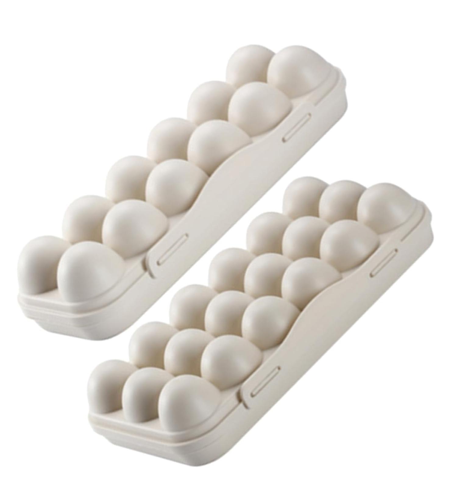 Egg Cartons 2pcs container with lid storage containers for pantry egg dispenser egg plate re-usable - Buy Online on GoSupps.com