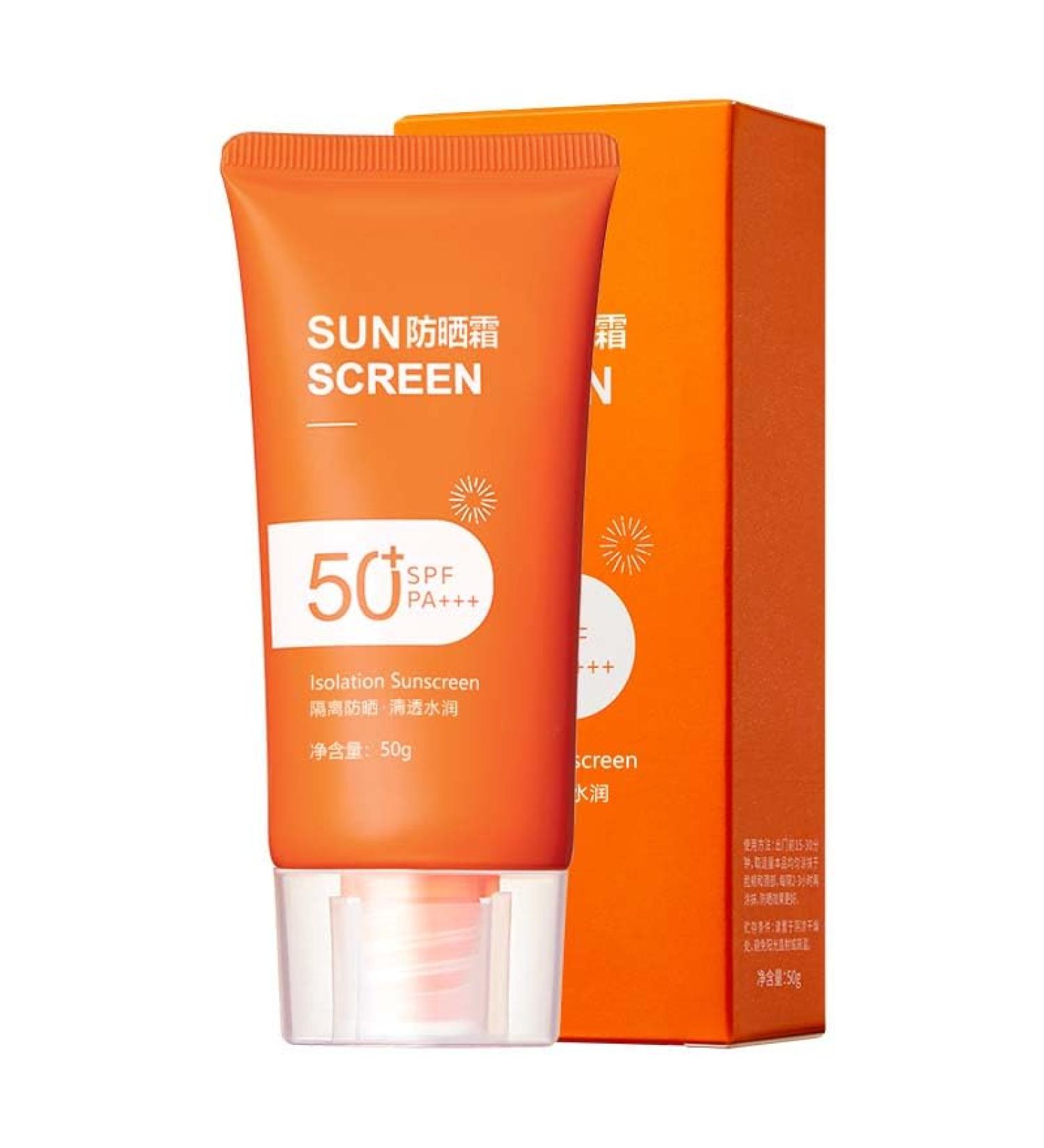 Trendyfave Sunscreen SPF 50+ Sun Cream For High Sun Protection Ultra Light UV Protetion Suncream Long-Lasting Anti-Sweat Anti-Eye Stinging Sensitive Skin Travel Size 50g - Buy Online on GoSupps.com