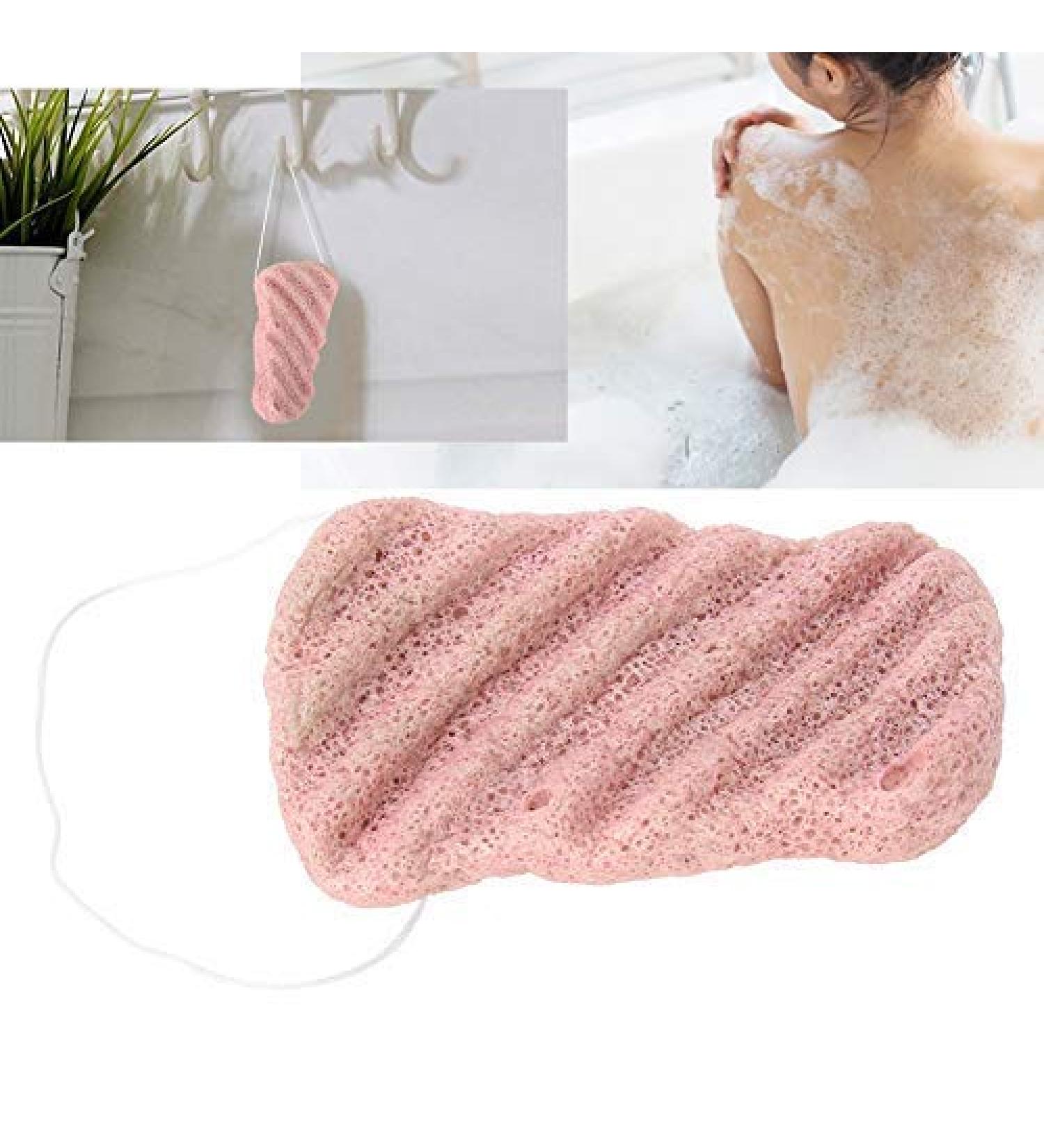 Konjac Bathing Peeling Sponge Set 3 Pieces of 100% Natural Gentle Cleaning Wave Sponge for Body Care - Pink - Buy Online on GoSupps.com