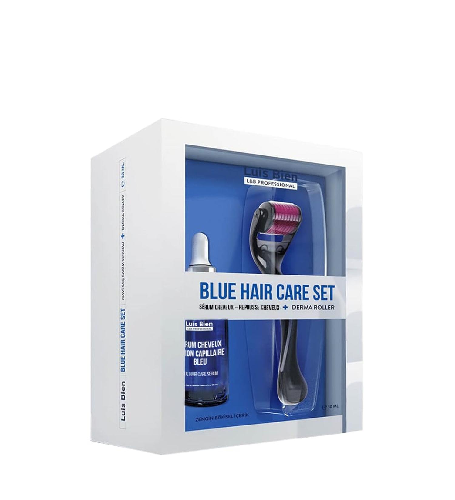 Luis Bien Blue Hair Growth Serum Kit | Hair Loss Treatment for Men & Women | Thickening Oil with Derma Roller | 30 ml Regrowth Solution - Buy Online on GoSupps.com