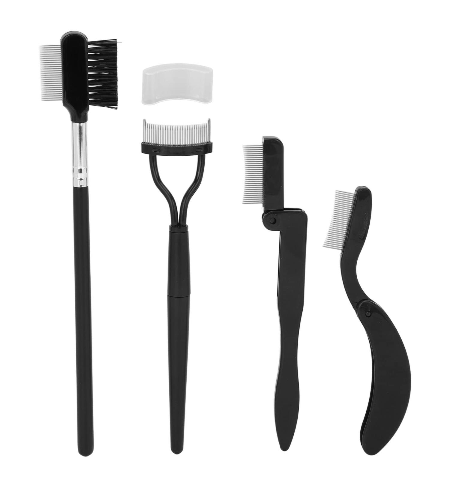 4-Piece Folding Eyebrow Comb & Eyelash Separator Set - Portable Makeup Tools for Women | International Shipping Available - Buy Online on GoSupps.com