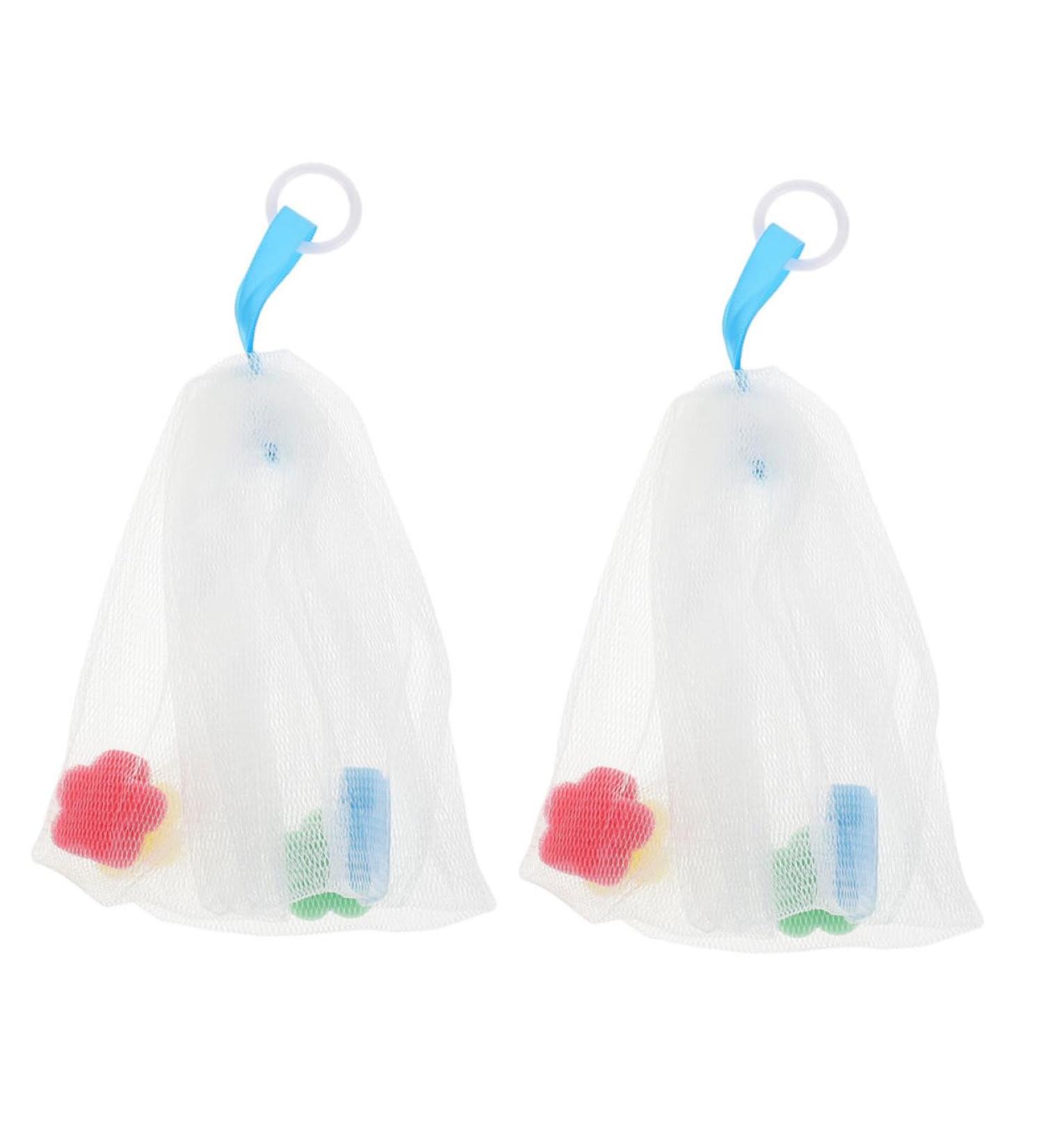 BIUDECO 2pcs Foaming Net Soap Mesh Pouches Soap Exfoliating Pouch Foam Face Wash Mesh Soap Pe White - Buy Online on GoSupps.com