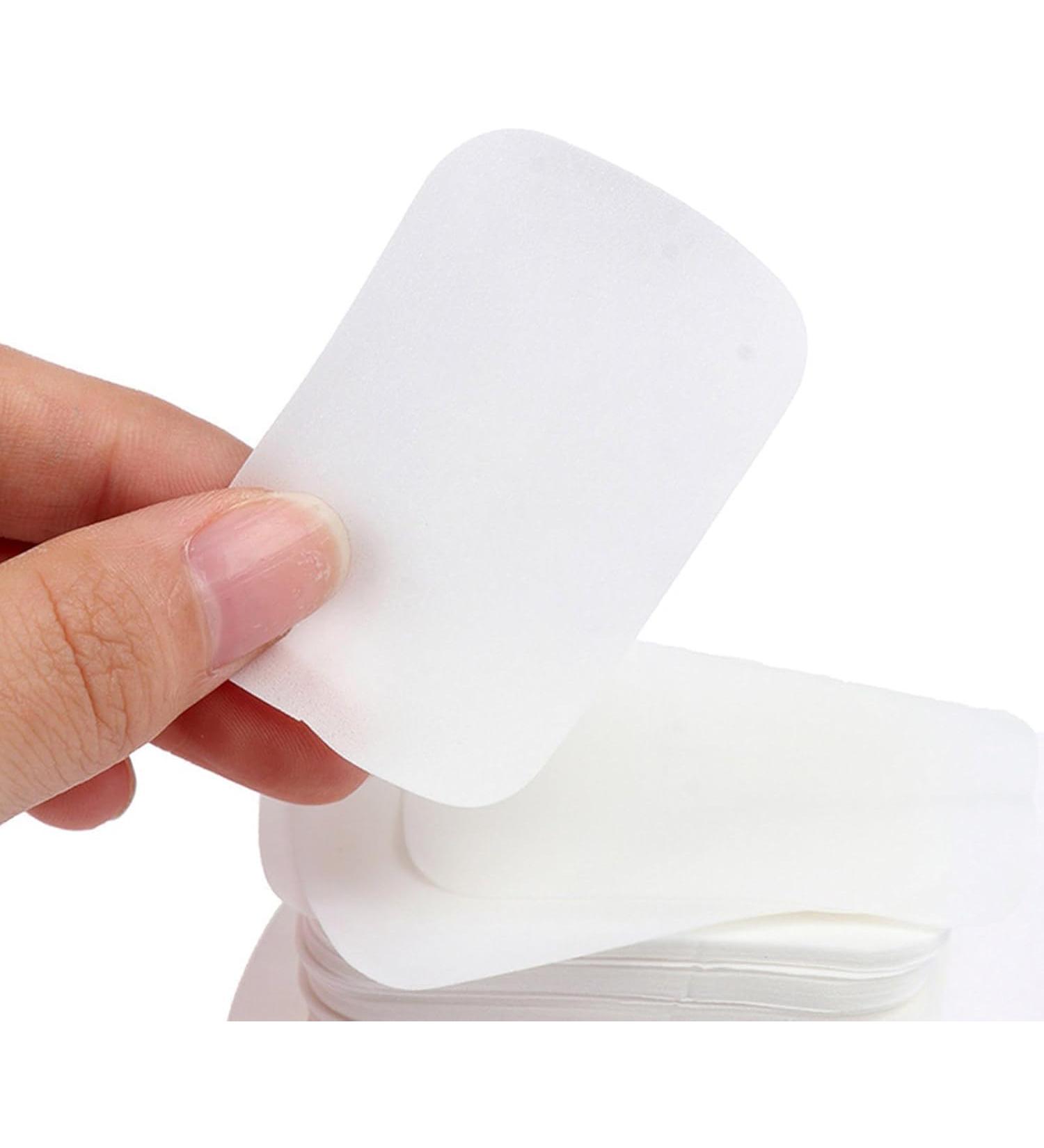 Pack of 100 White Soap Paper Sheets Portable Disposable Travel Soap Flakes for Outdoor & Personal Care - Buy Online on GoSupps.com