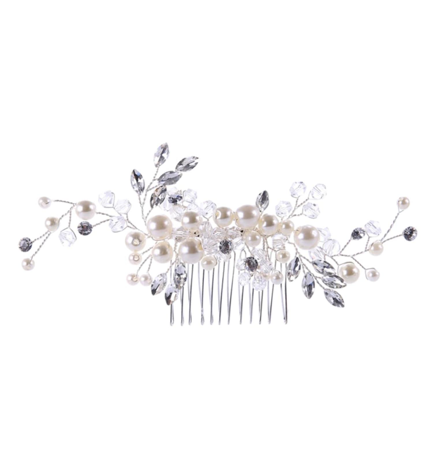 Ipetboom Bride Comb Tiara Bridal Hair Comb Wedding Hair Comb Bride Hair up Crystal Bandanas - Buy Online on GoSupps.com