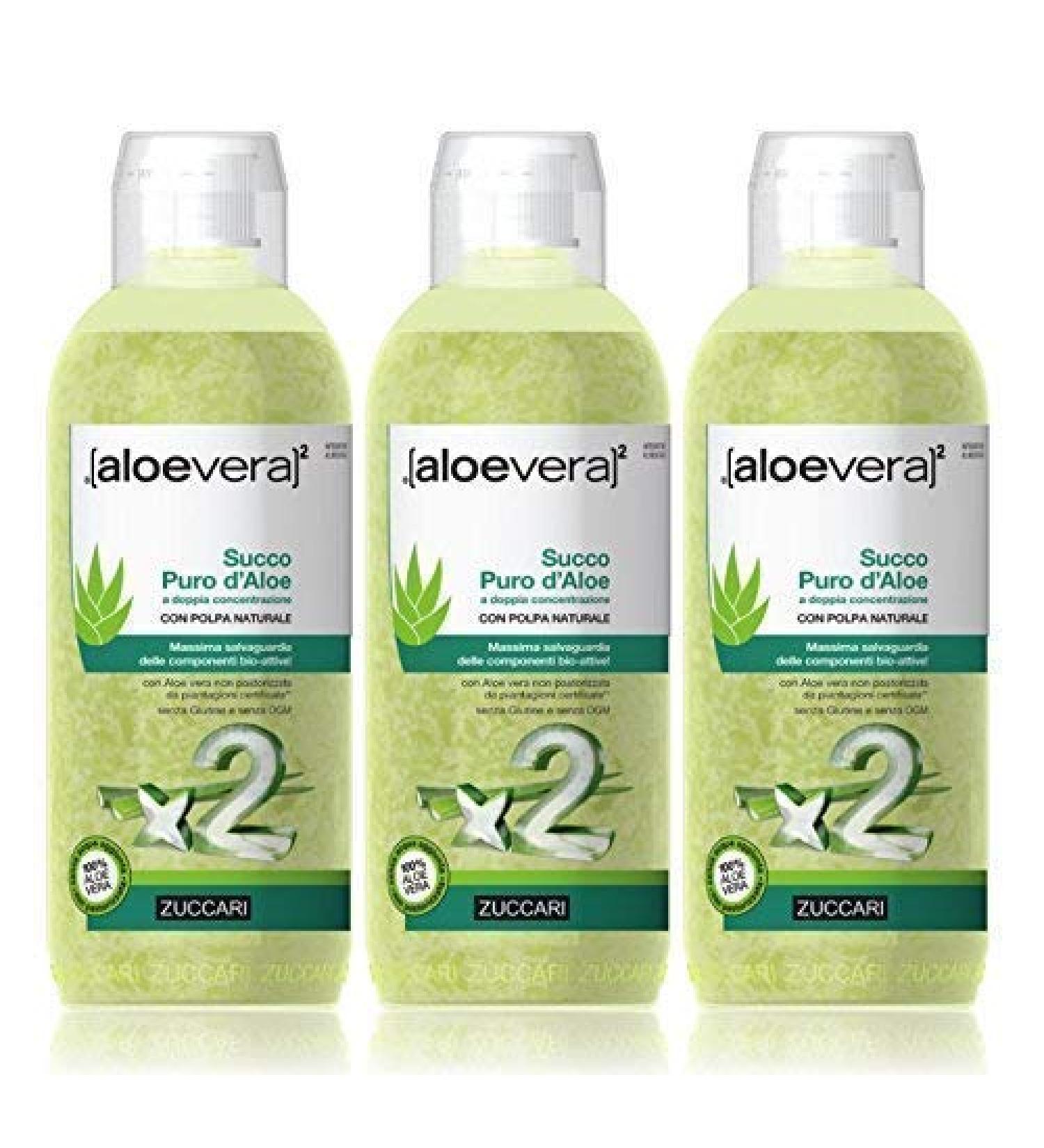 Zuccari Succo D Aloe - 3 Pezzi da 1 L, Total: 3 L