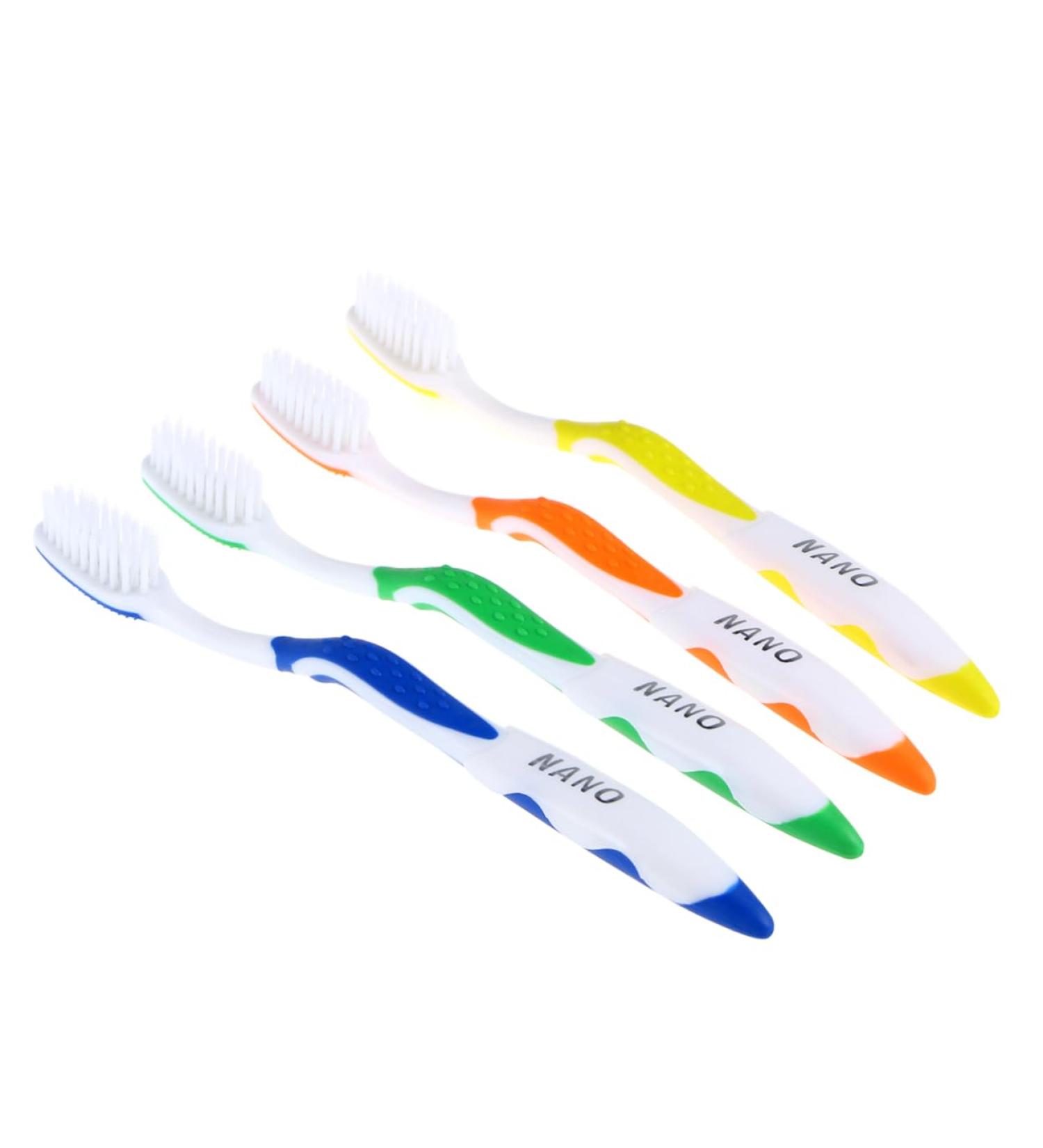Frcolor 4-Piece Nano Toothbrush Set - Ergonomic Soft Toothbrushes for Adults | Micro Tooth Hygiene & Oral Care - Buy Online on GoSupps.com