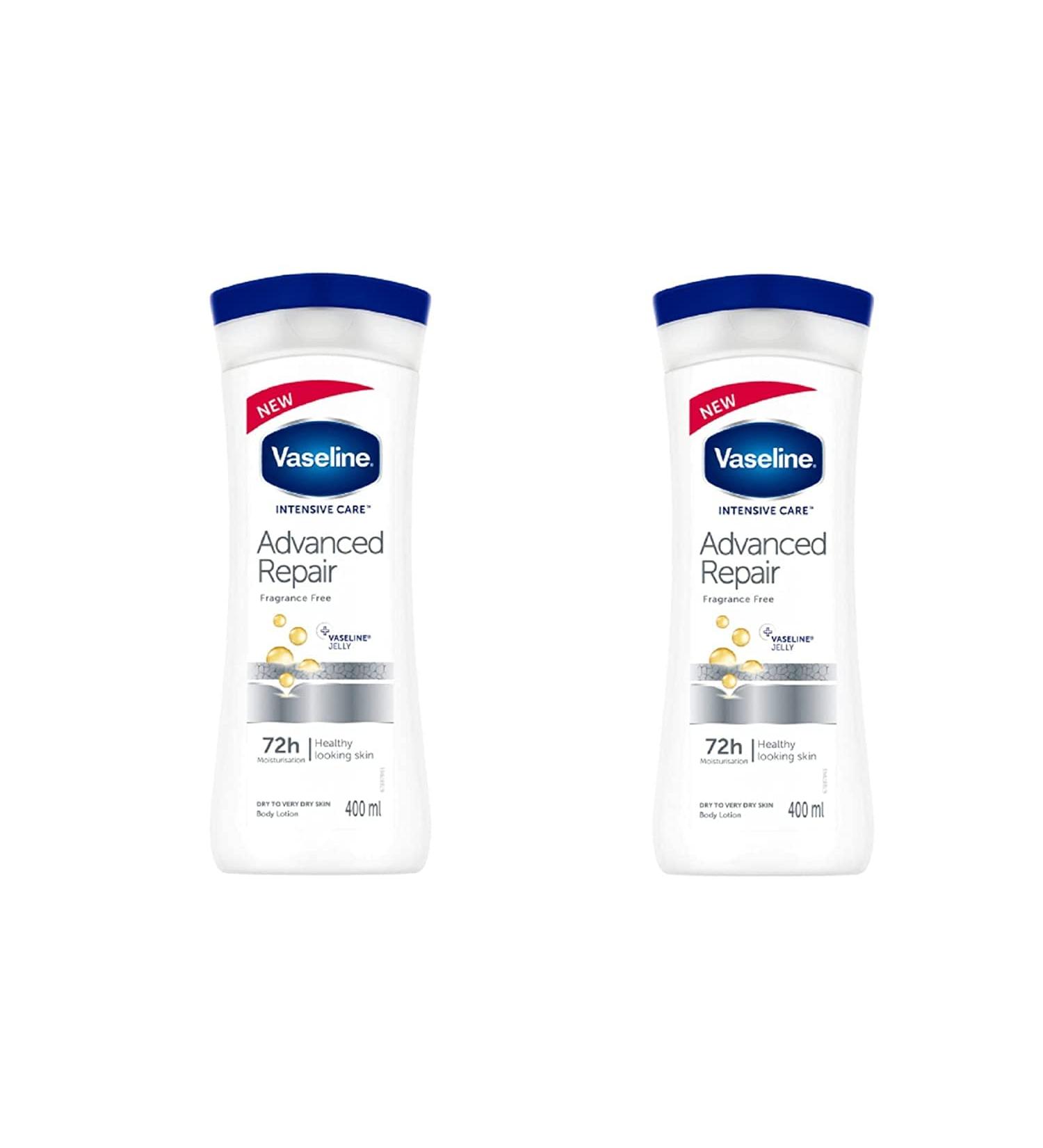 Vaseline Intensive Care Lotion Advanced Repair 400ml - Pack of 2, Unscented | 13 Fl Oz x 2 - Buy Online on GoSupps.com