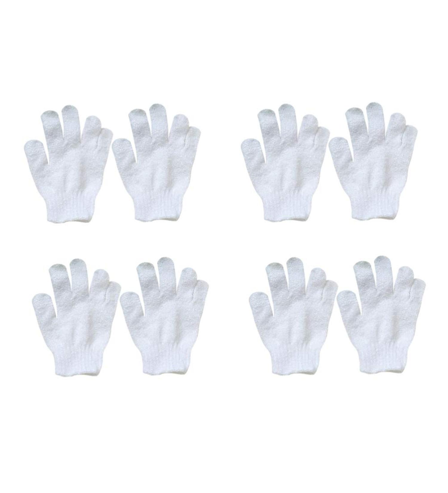 Healifty Peeling Bathroom Gloves - 8pcs White Five-Finger Body Washer & Shower Gloves for Adults & Kids | Practical & Colorful - Buy Online on GoSupps.com