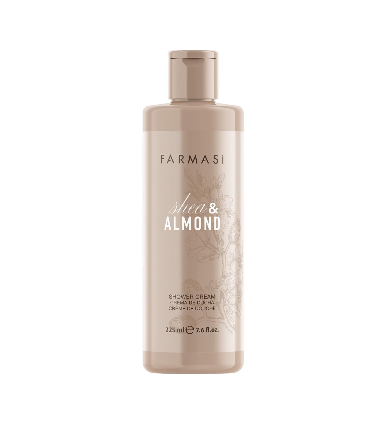 FARMASi Shea & Almond Shower Cream 225ml / 7.6fl.oz Nourishing Body Wash with Shea Butter and Almond Oil Gentle Cleansing Cream for Smooth Skin Daily Shower Hydration for All Skin Types