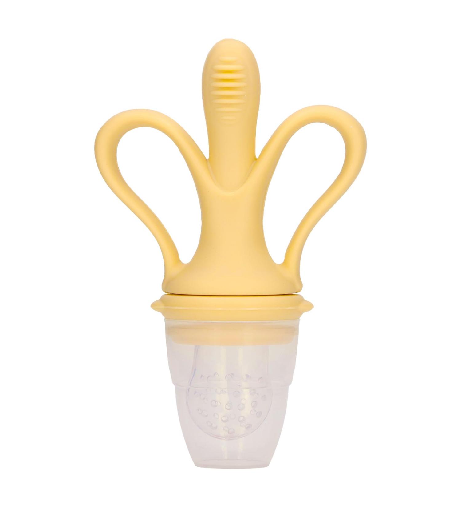 Baby Fruit Feeder Schnuller - Soft Rubber Pain Relief & Safe for Newborns - Yellow | Shop Internationally - Buy Online on GoSupps.com