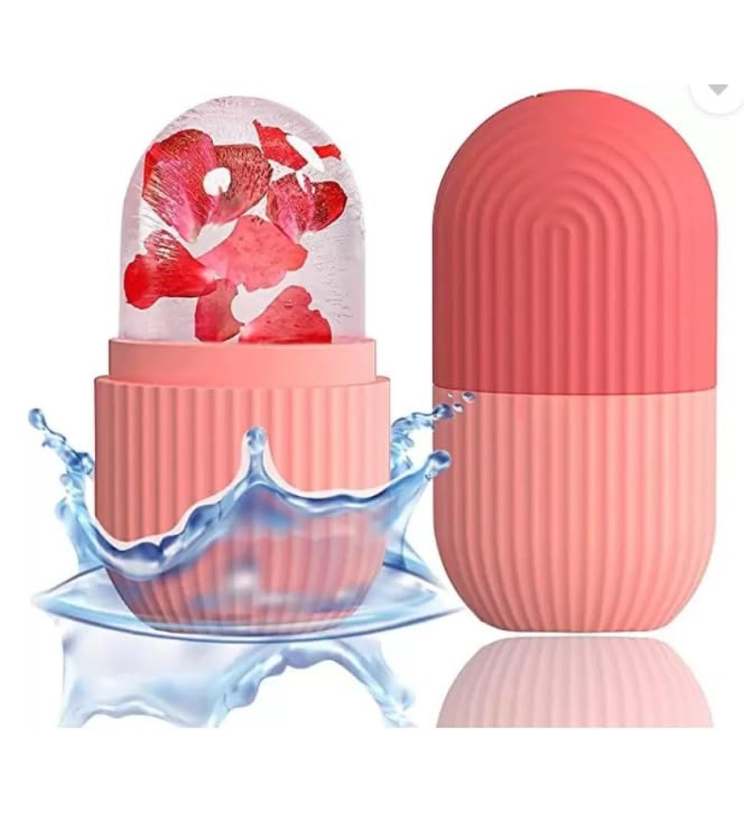 B&B Bunny & Berry Facial Ice Roller - Pink Silicone Skin Massager for Glowing Tightened Skin & Brightening Cold Therapy - Buy Online on GoSupps.com