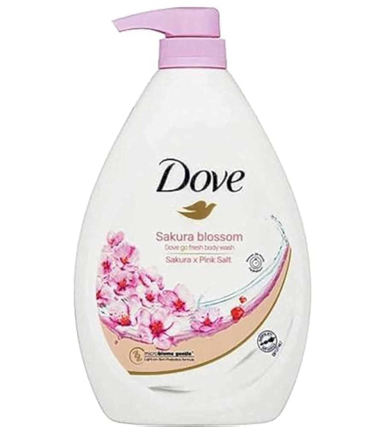 Dove Body Wash Go Fresh Sakura Blossom with Pink Salt 33.8 Ounce Pump 1 item Sakura Blossom 33.8 Ounce (Pack of 1)