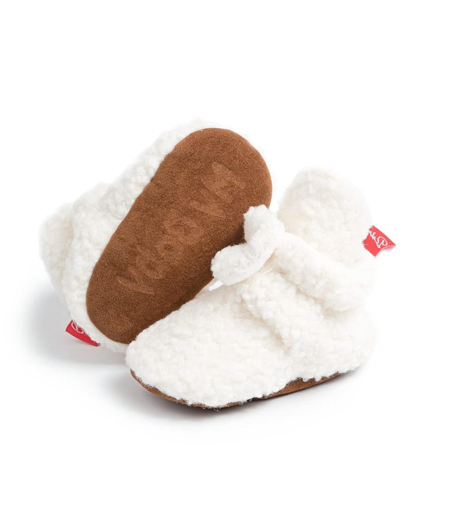 Sonsage Infant Baby Snow Boots | Soft Anti-Skid Sole | Ankle Booties for Newborn Toddler | Winter Warm Crib Shoes 12-18 Months - White - Buy Online on GoSupps.com